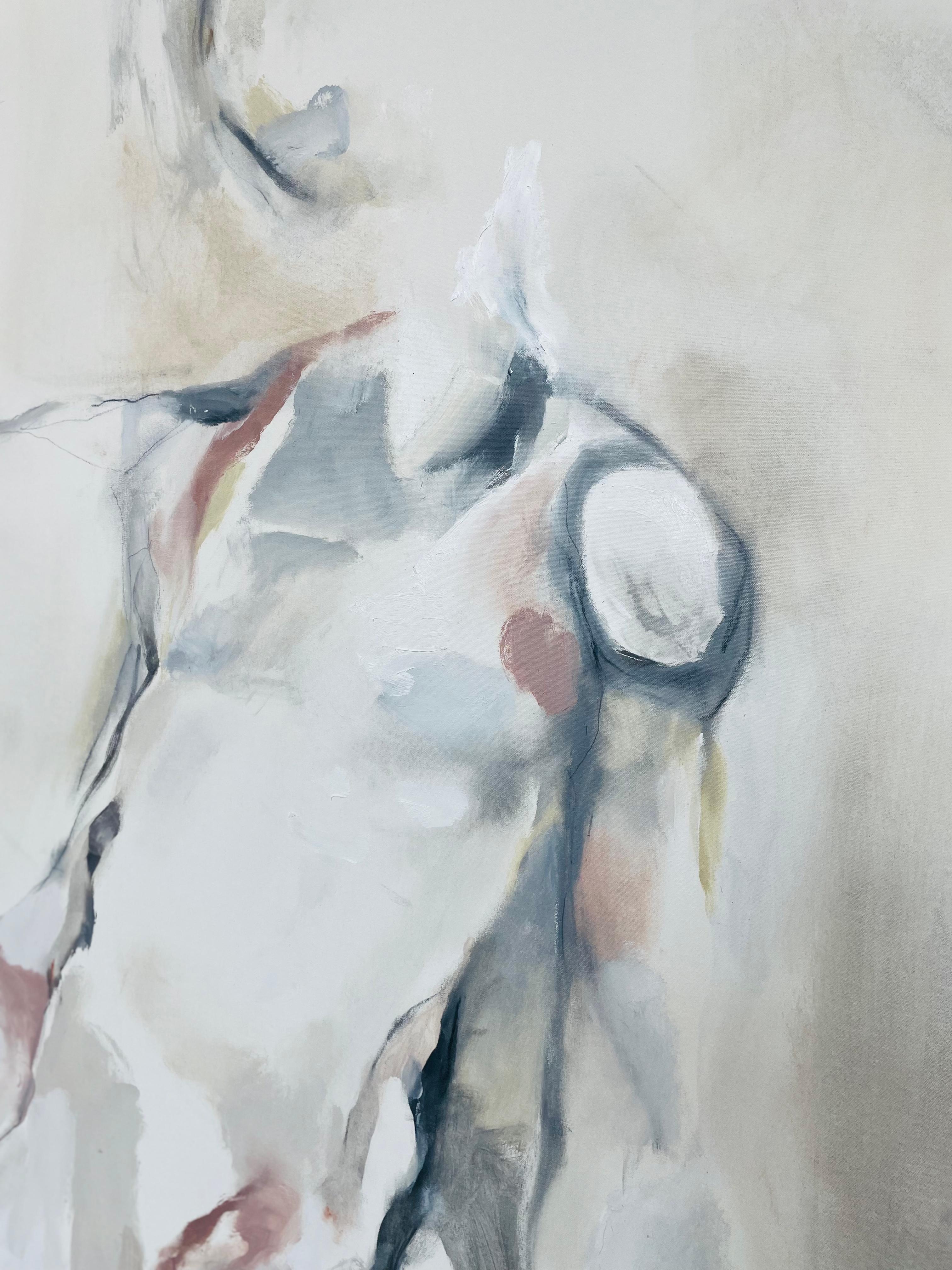 SURMOUNT: A large sensual figurative abstract painting on canvas - Painting by Hans Neleman