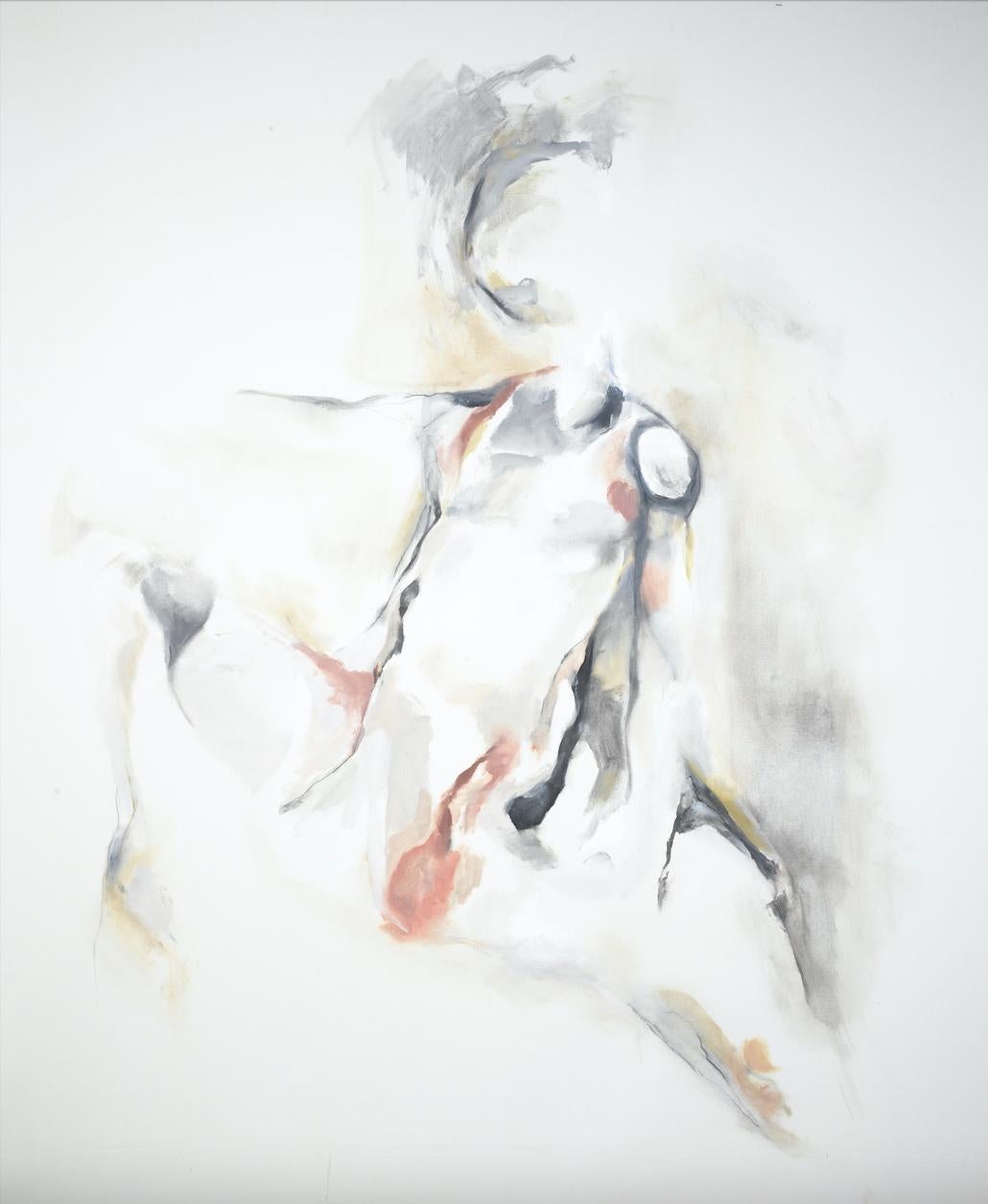 SURMOUNT: A large sensual figurative abstract painting on canvas