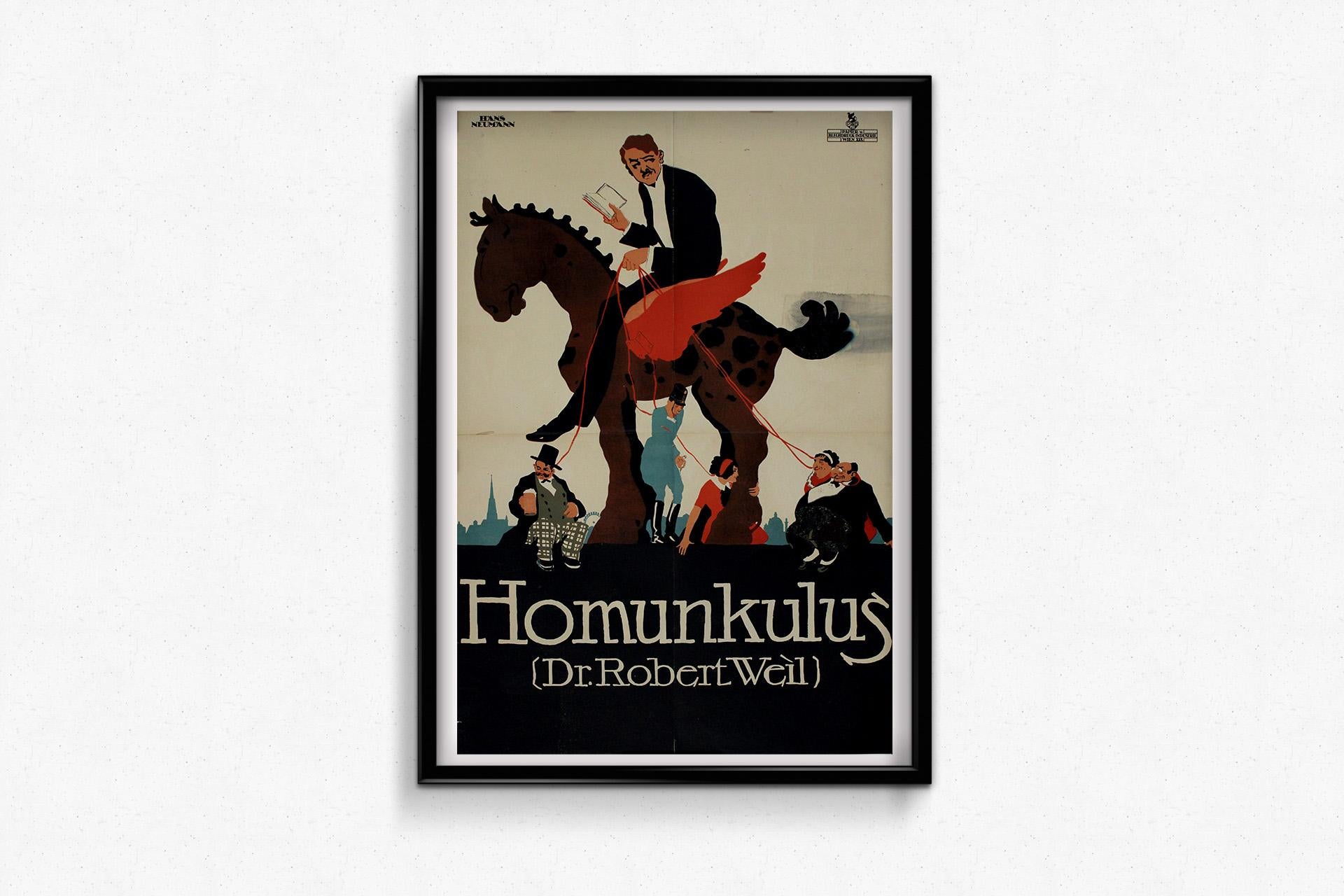 1919 original movie poster for Homunkulus, created by Hans Neumann For Sale 1