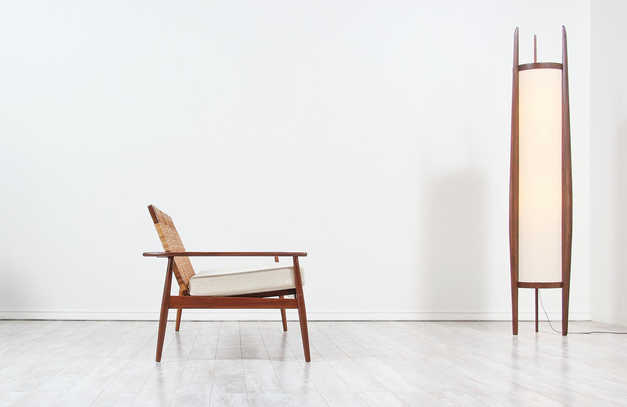 Hans Olsen 3-Seat Teak & Cane Sofa for Juul Kristensen In Excellent Condition In Los Angeles, CA