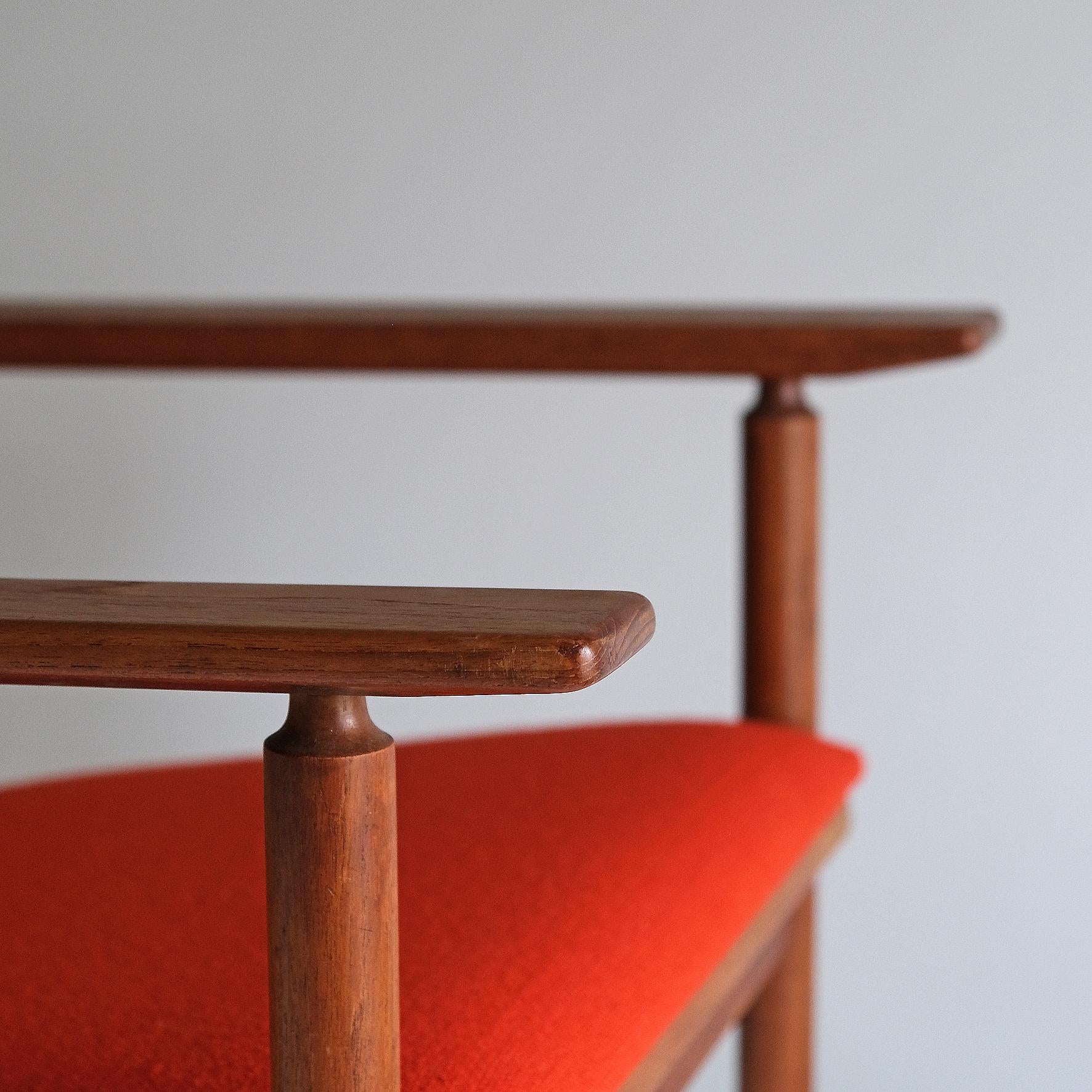 Hans Olsen, a Teak and Cane Rocking Chair, Juul Kristensen, 1960s In Good Condition In Paris, FR