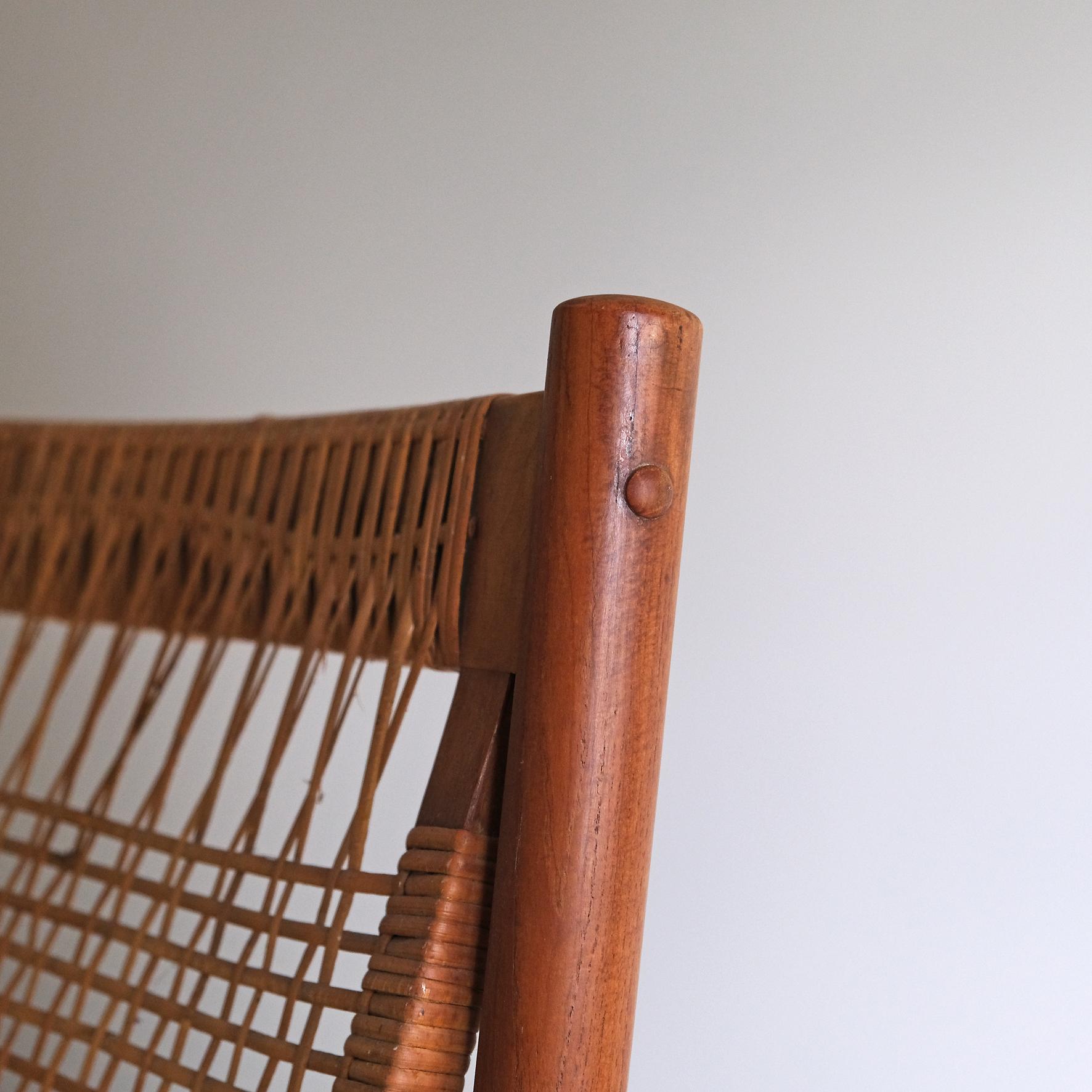 Hans Olsen, a Teak and Cane Rocking Chair, Juul Kristensen, 1960s 1