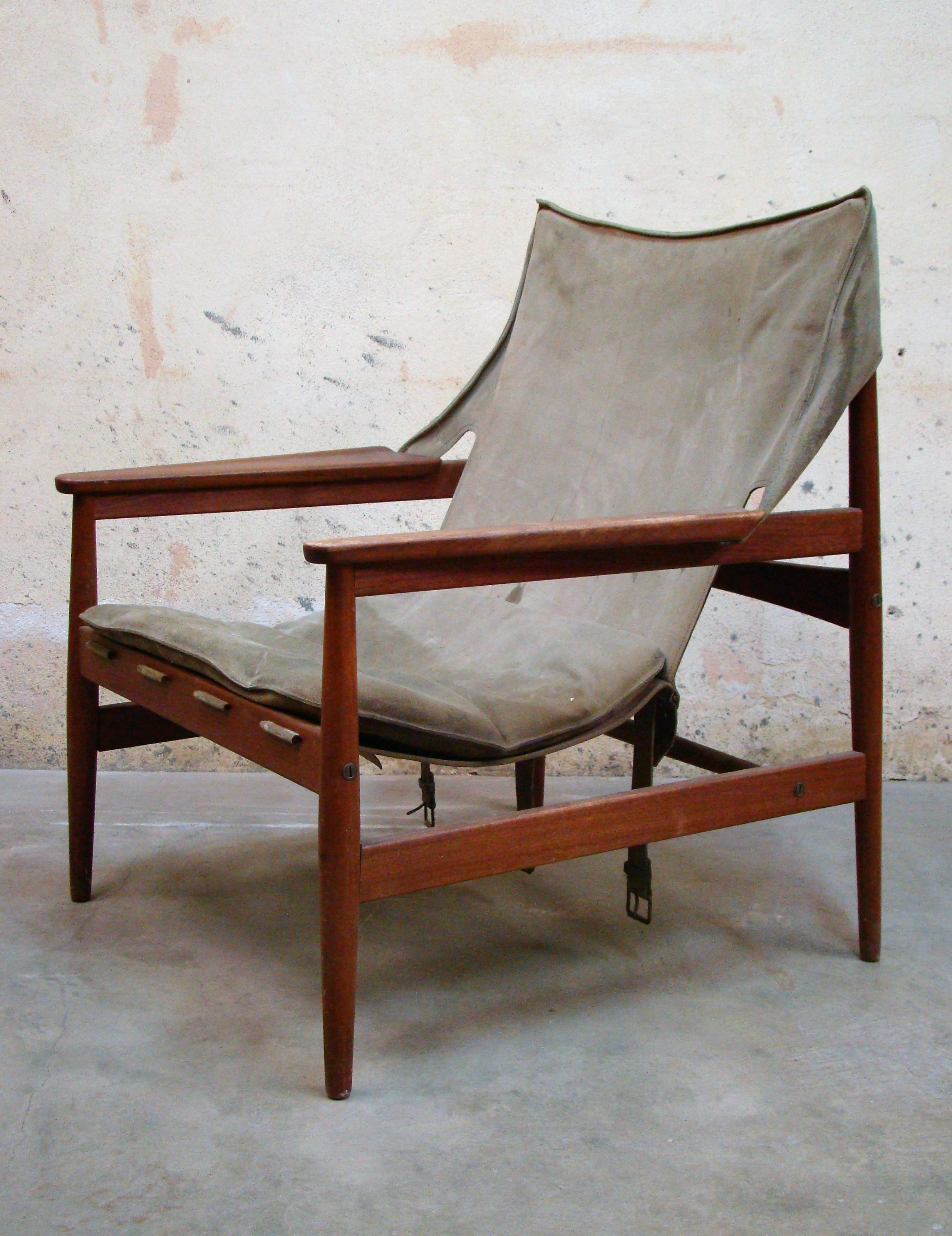 Mid-Century Modern Hans Olsen Antelope Chair for Viskadalens Mobler in Original Suede Leather For Sale
