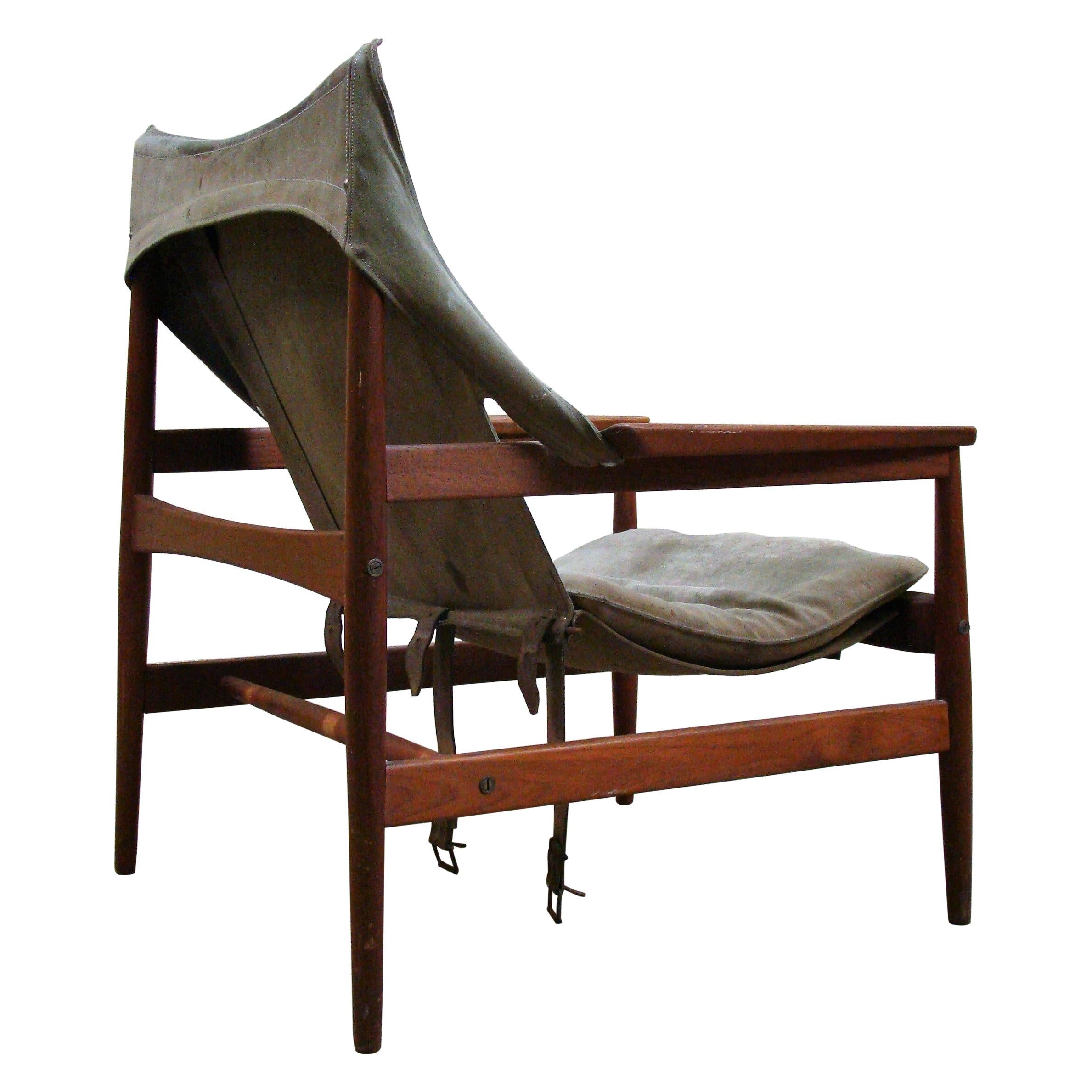 Hans Olsen Antelope Chair for Viskadalens Mobler in Original Suede Leather