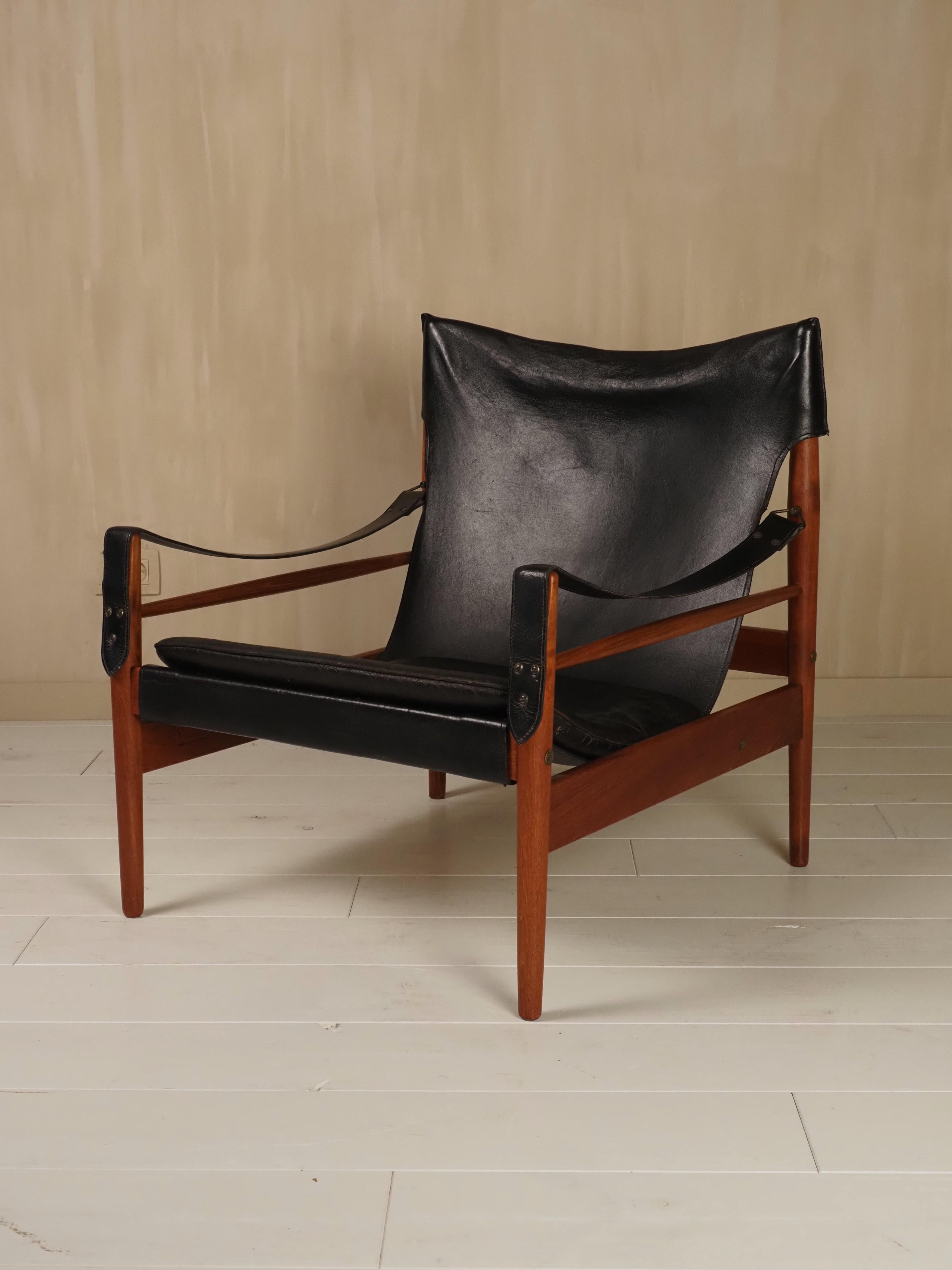 Scandinave moderne Hans Olsen chaise longue Antilope safari 1960's en vente