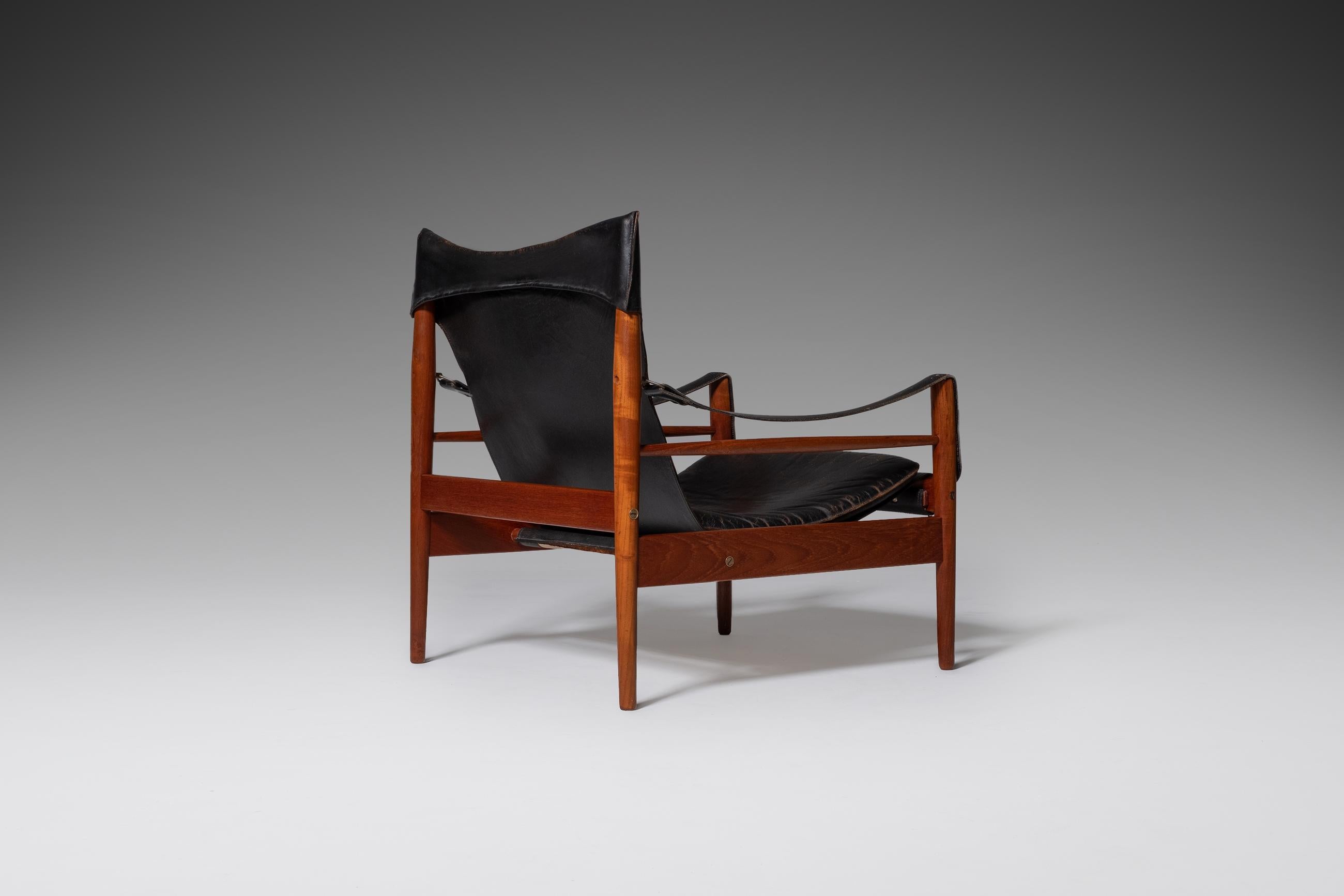 Scandinavian Modern Hans Olsen “Antilope” Safari Lounge Chair, 1960s For Sale