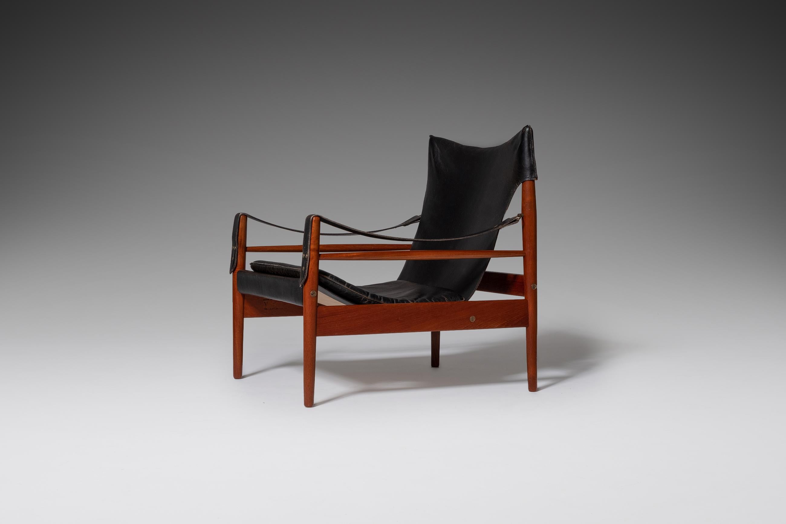 Danish Hans Olsen “Antilope” Safari Lounge Chair, 1960s For Sale