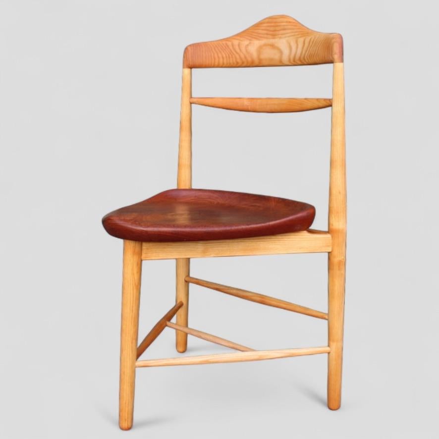 Hans Olsen Sedia Valet in frassino e teak 1957, realizzata a mano da Verner Birksholm in vendita 3