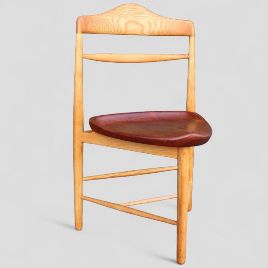 Frassino Hans Olsen Sedia Valet in frassino e teak 1957, realizzata a mano da Verner Birksholm in vendita