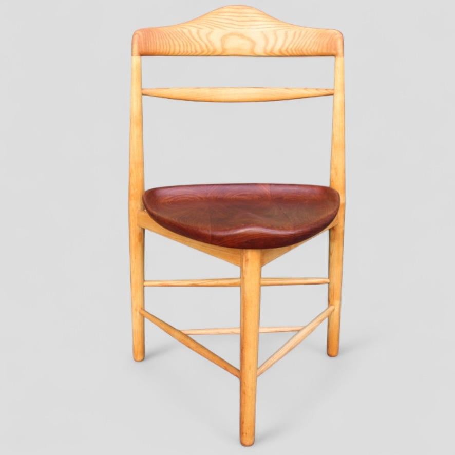Hans Olsen Sedia Valet in frassino e teak 1957, realizzata a mano da Verner Birksholm in vendita 1