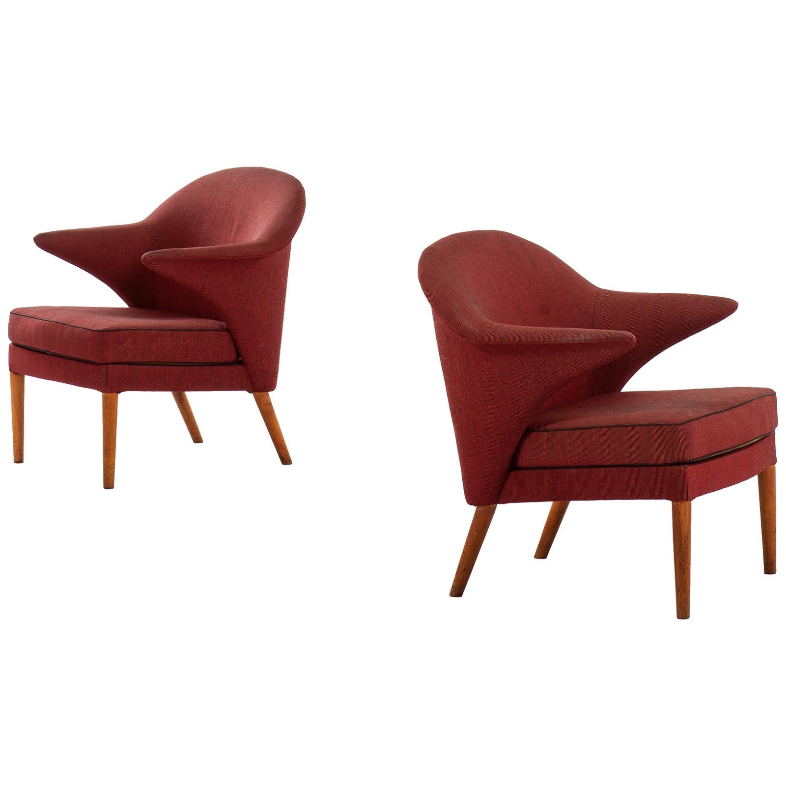 Hans Olsen Attributed Pair of Easy Chairs Produced in Denmark