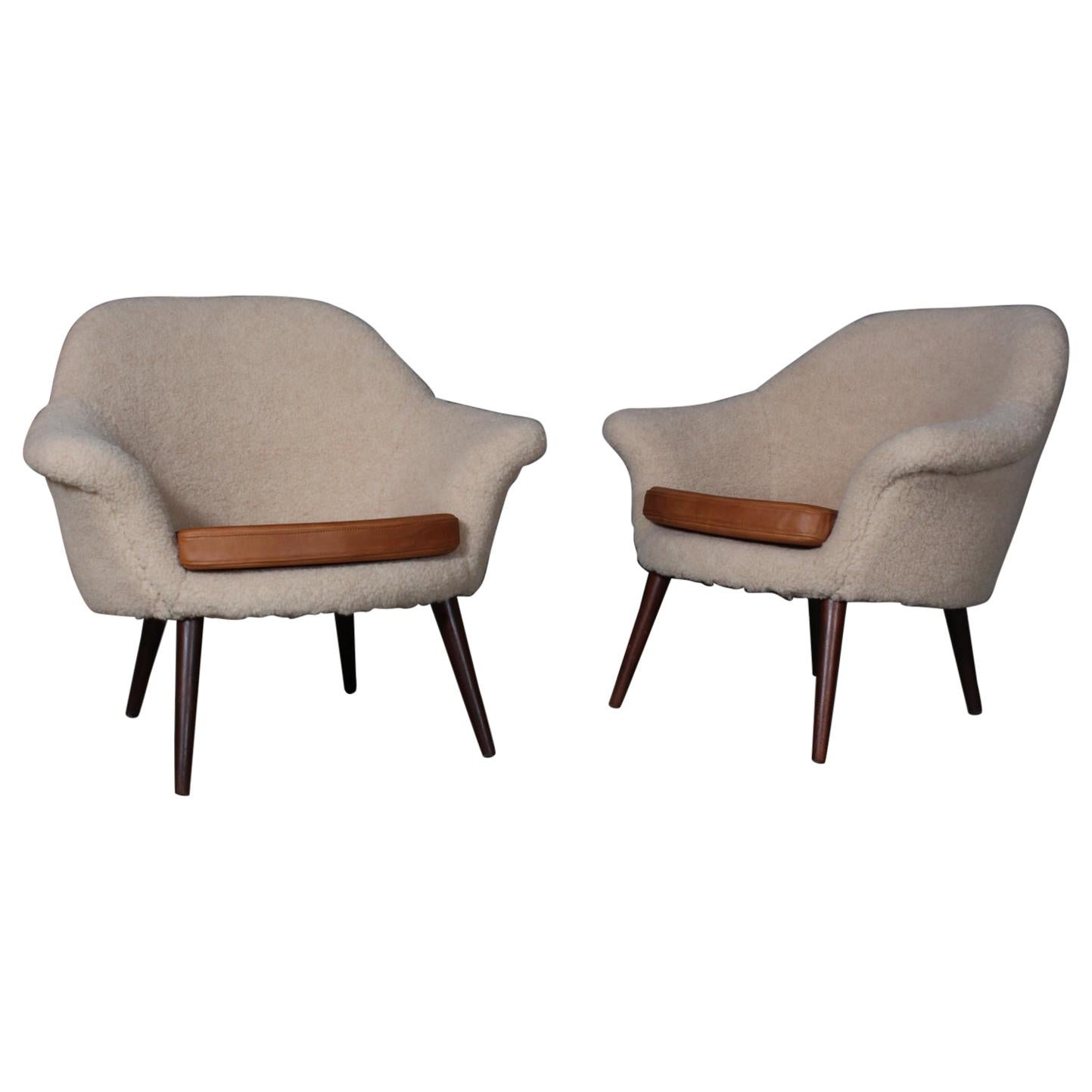 Hans Olsen, Attributed, Pair of Lounge Chairs