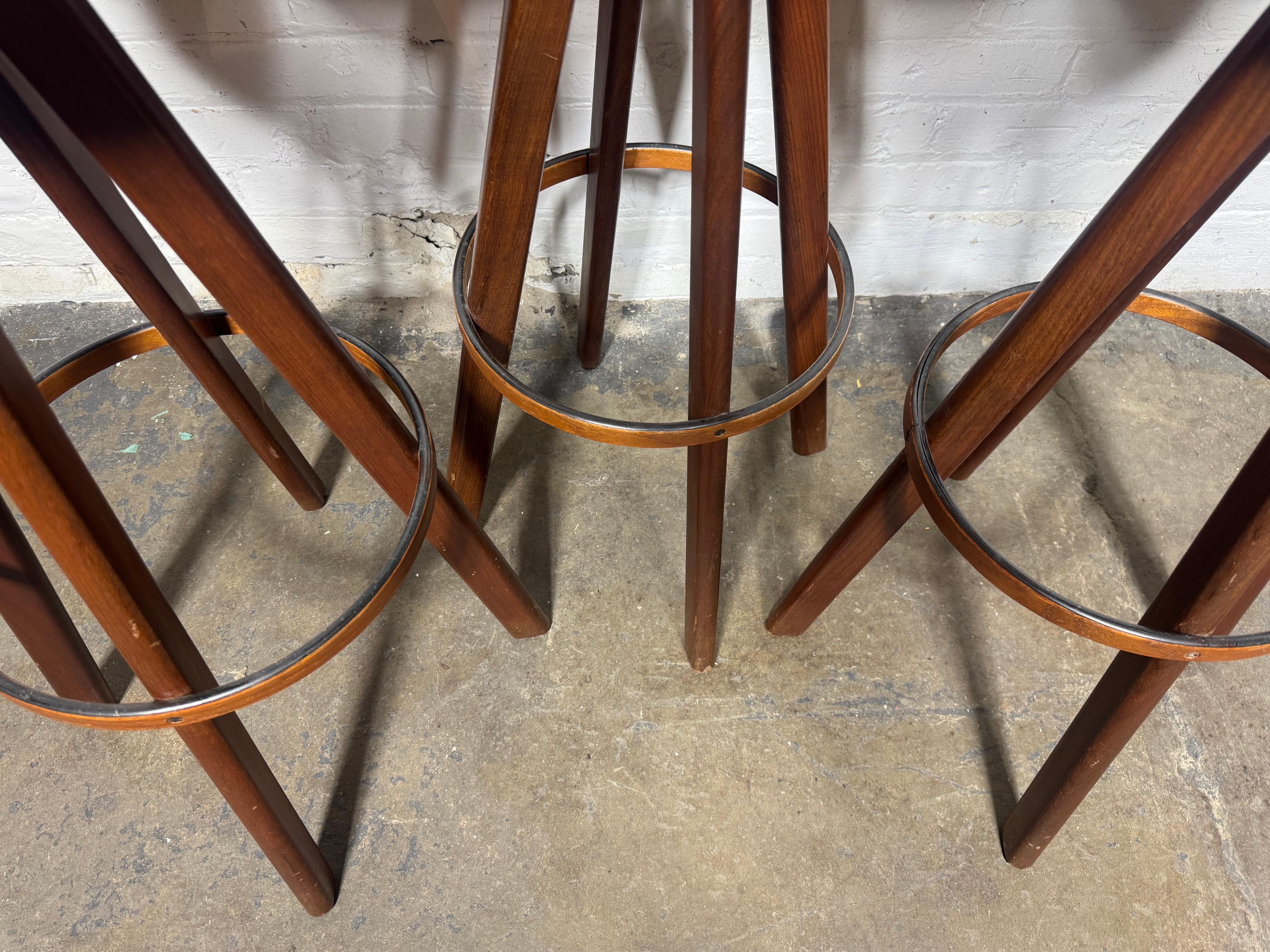 Tabourets de bar Hans Olsen pour Rojle Frem Danemark 1960 Bon état - En vente à Buffalo, NY