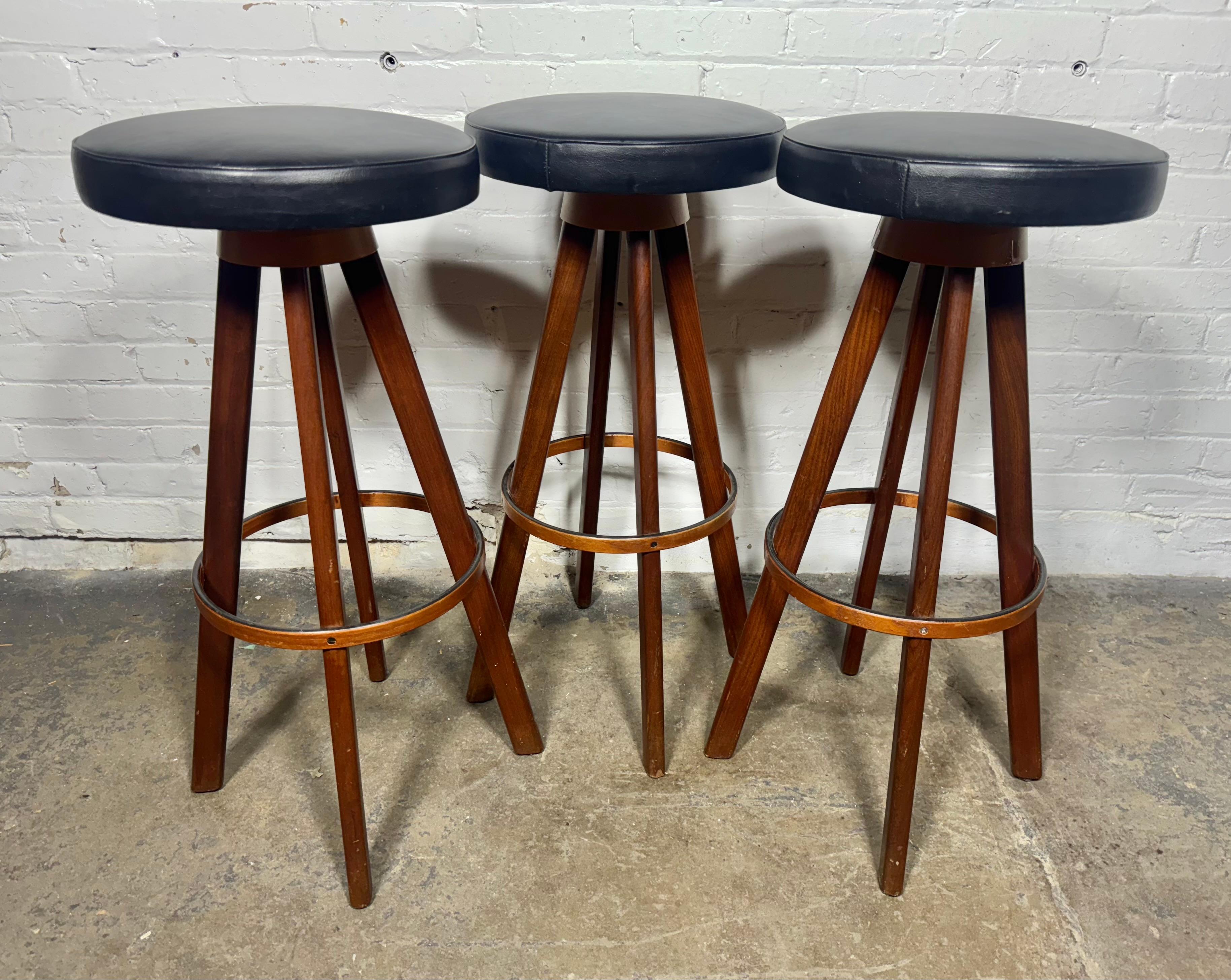 Milieu du XXe siècle Tabourets de bar Hans Olsen pour Rojle Frem Danemark 1960 en vente