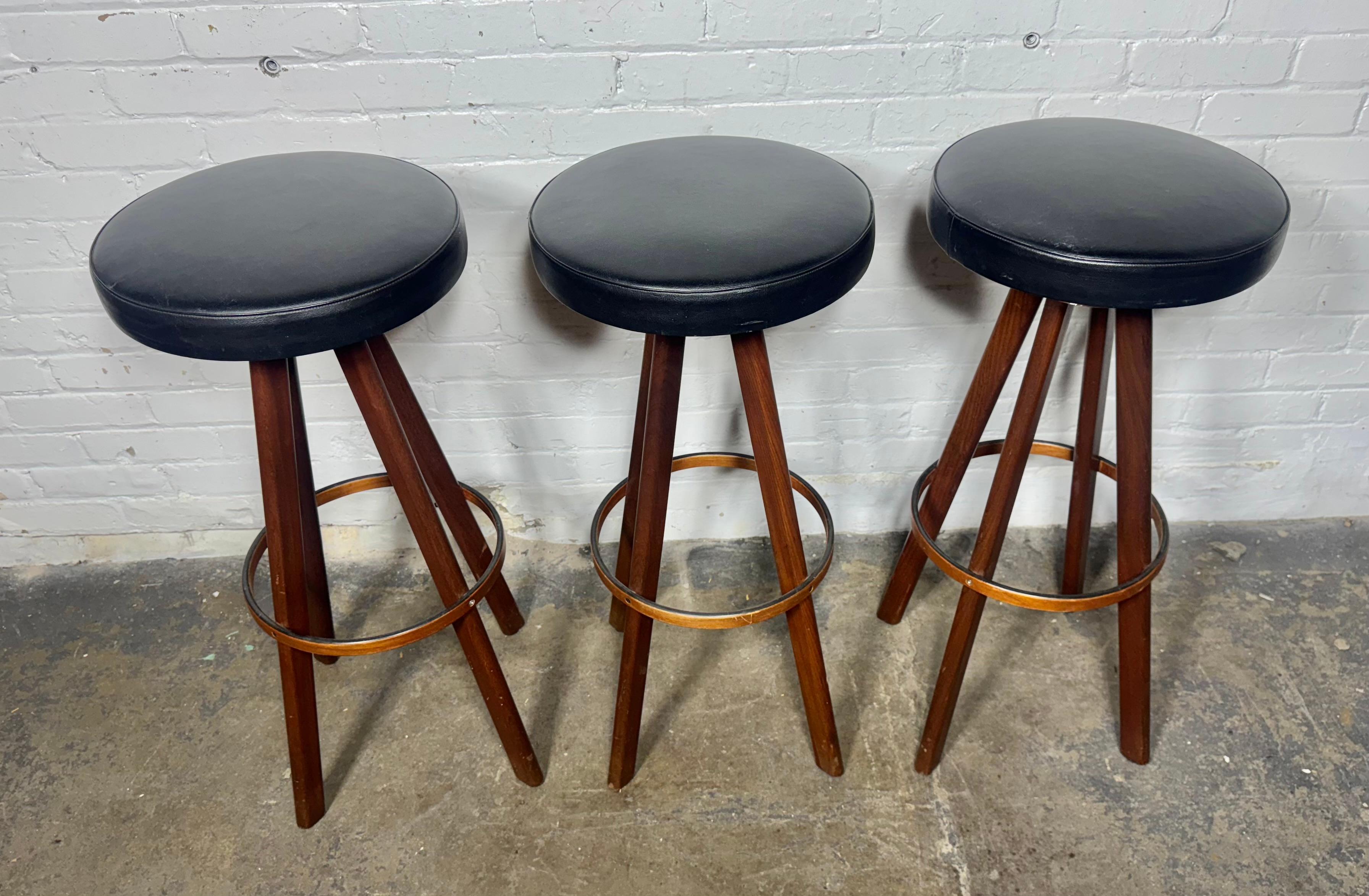 Tabourets de bar Hans Olsen pour Rojle Frem Danemark 1960 en vente 2
