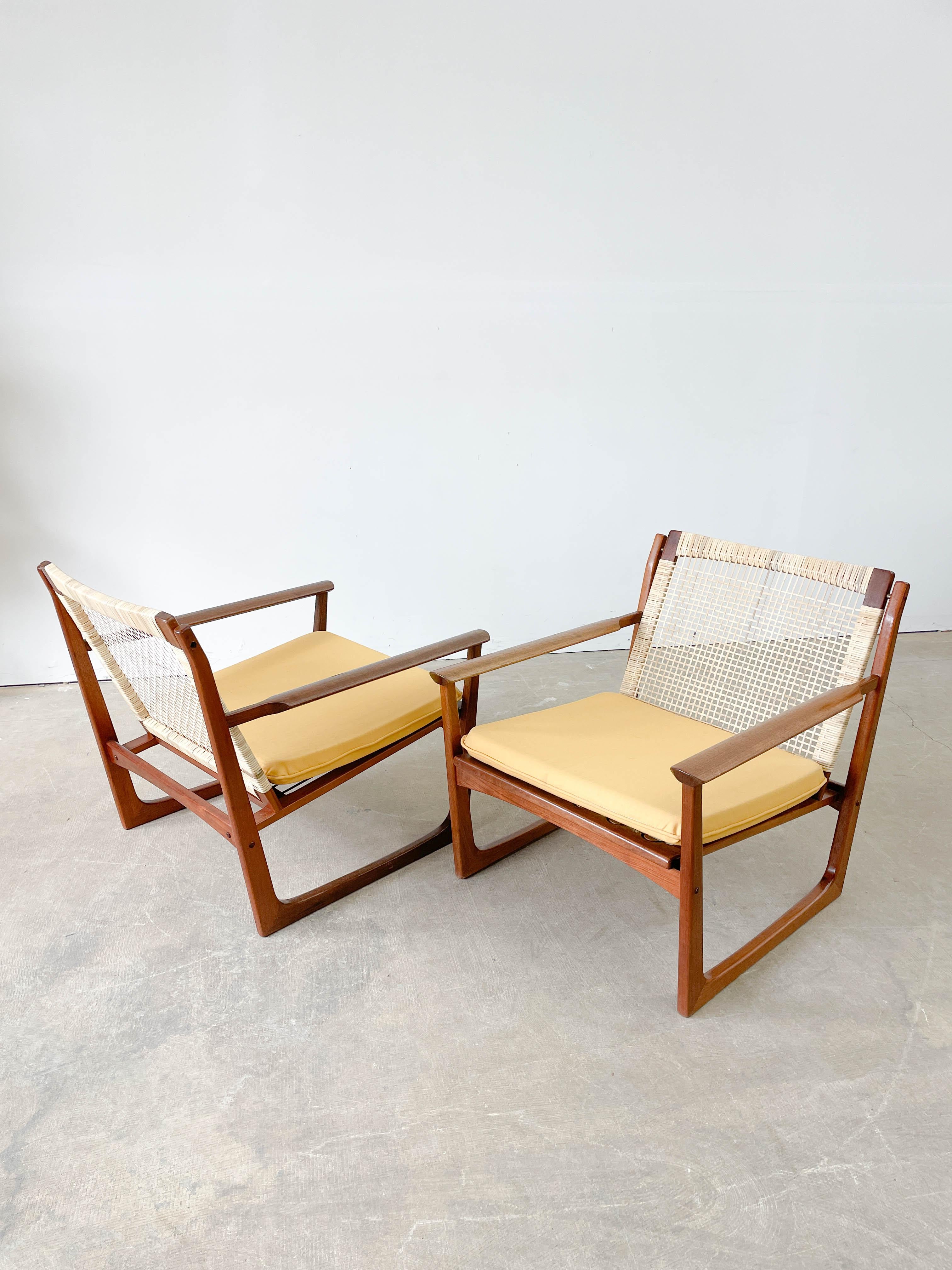 Mid-Century Modern Hans Olsen Cane Back Lounge Chairs