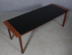 Hans Olsen Coffee Table of Rosewood and Leather