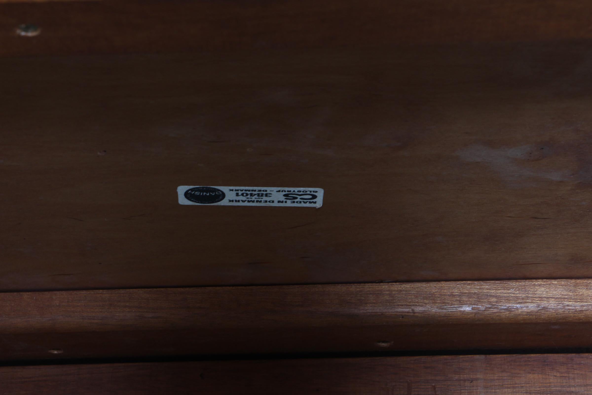 Hans Olsen Coffee Table of Rosewood and Leather In Good Condition In Esbjerg, DK
