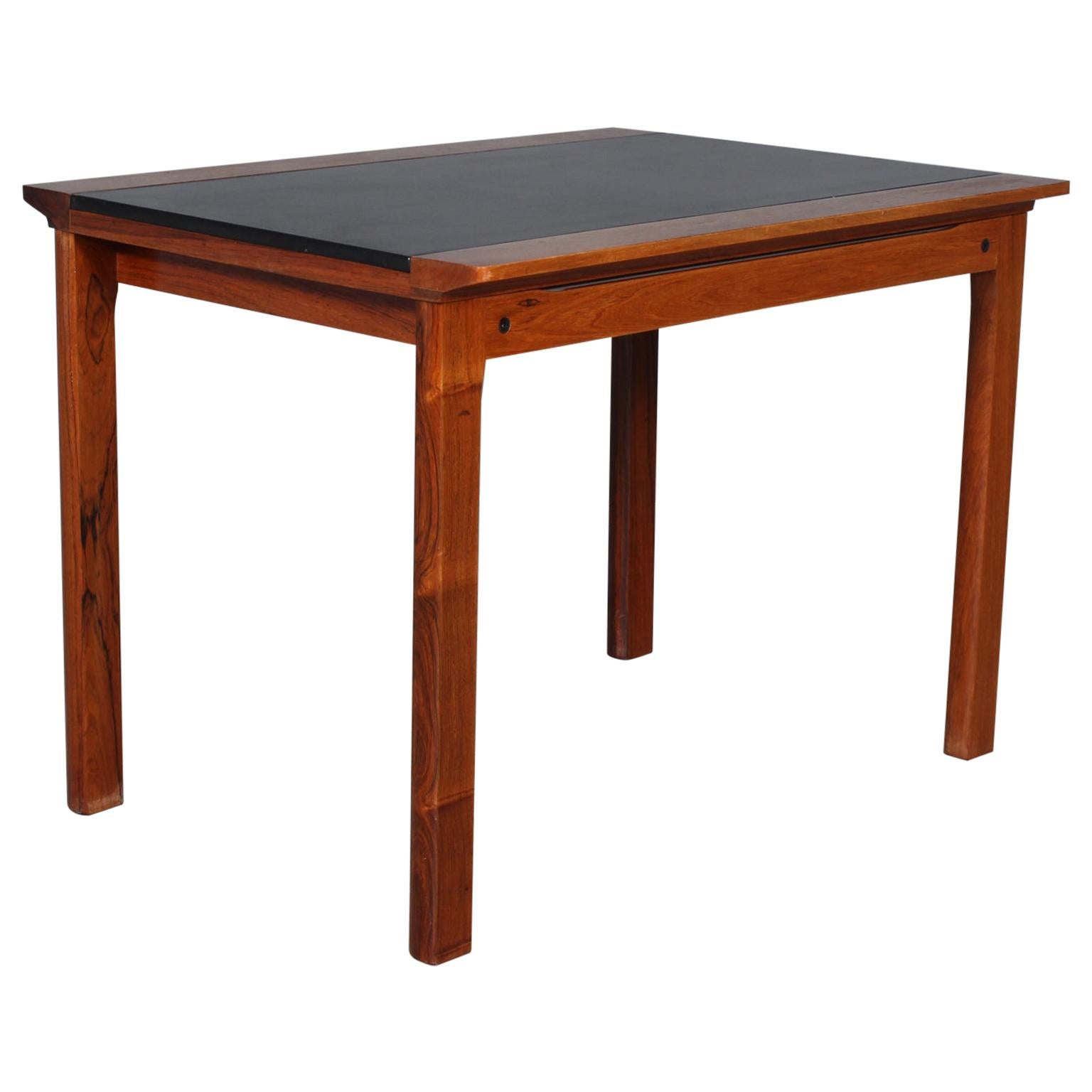 Hans Olsen Coffee Table of Rosewood and Leather For Sale