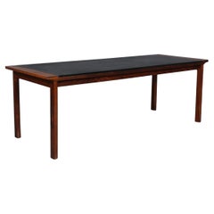 Hans Olsen Coffee Table of Rosewood and Leather