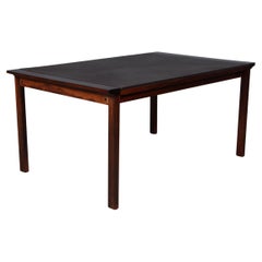 Hans Olsen Coffee Table of Rosewood and Leather