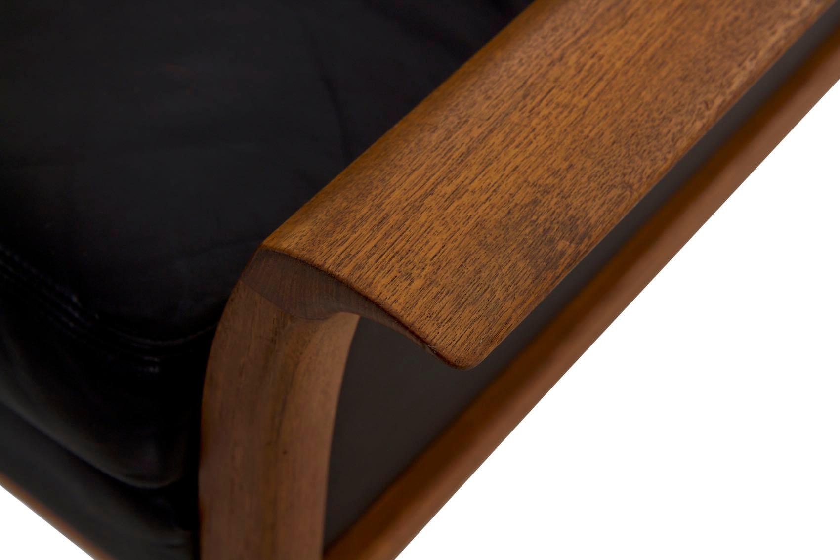Hans Olsen Danish Mid-Century Modern Leather Loveseat Sofa 1