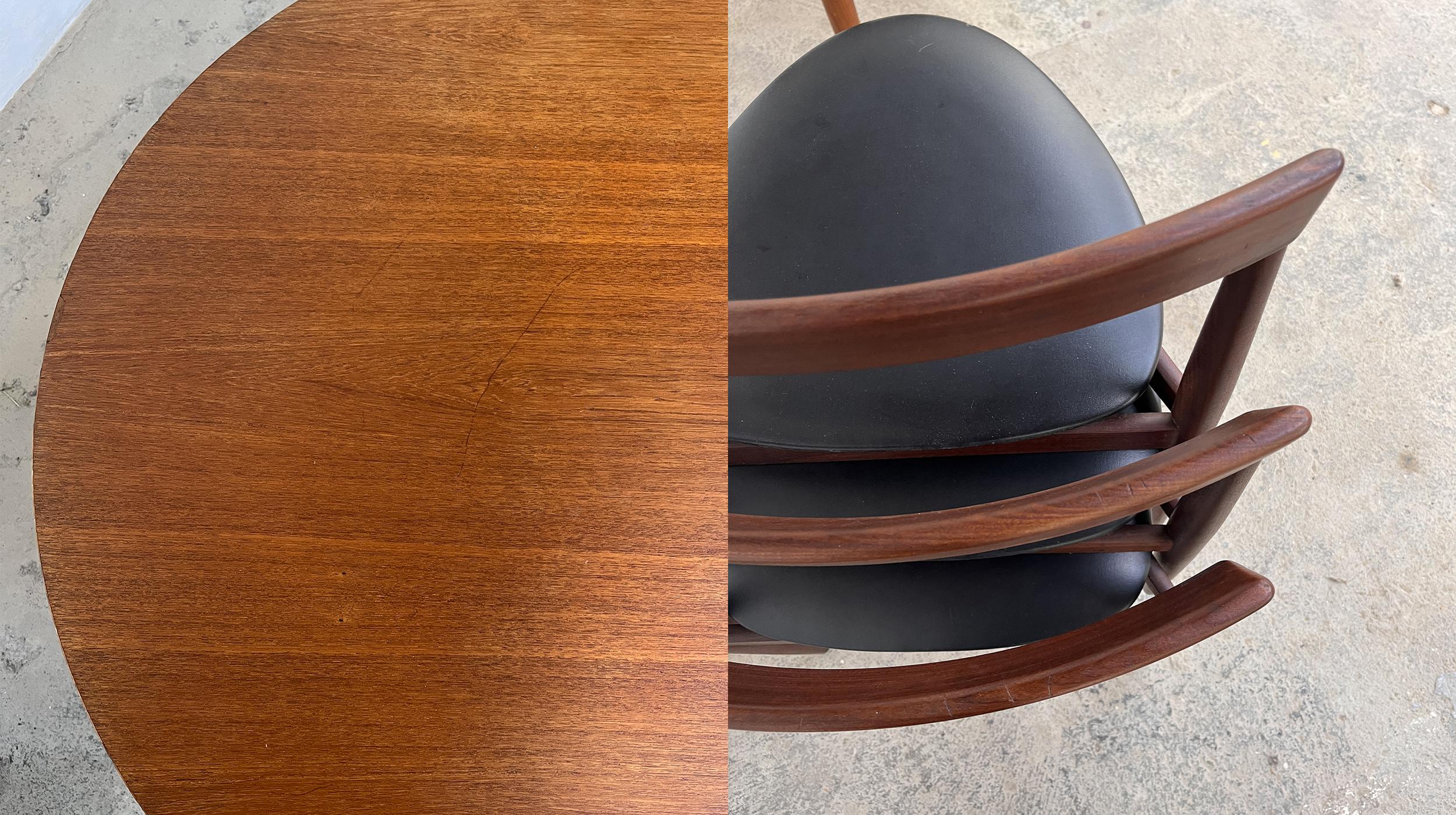 Teak Hans Olsen danish modern dining set for Frem Rojle