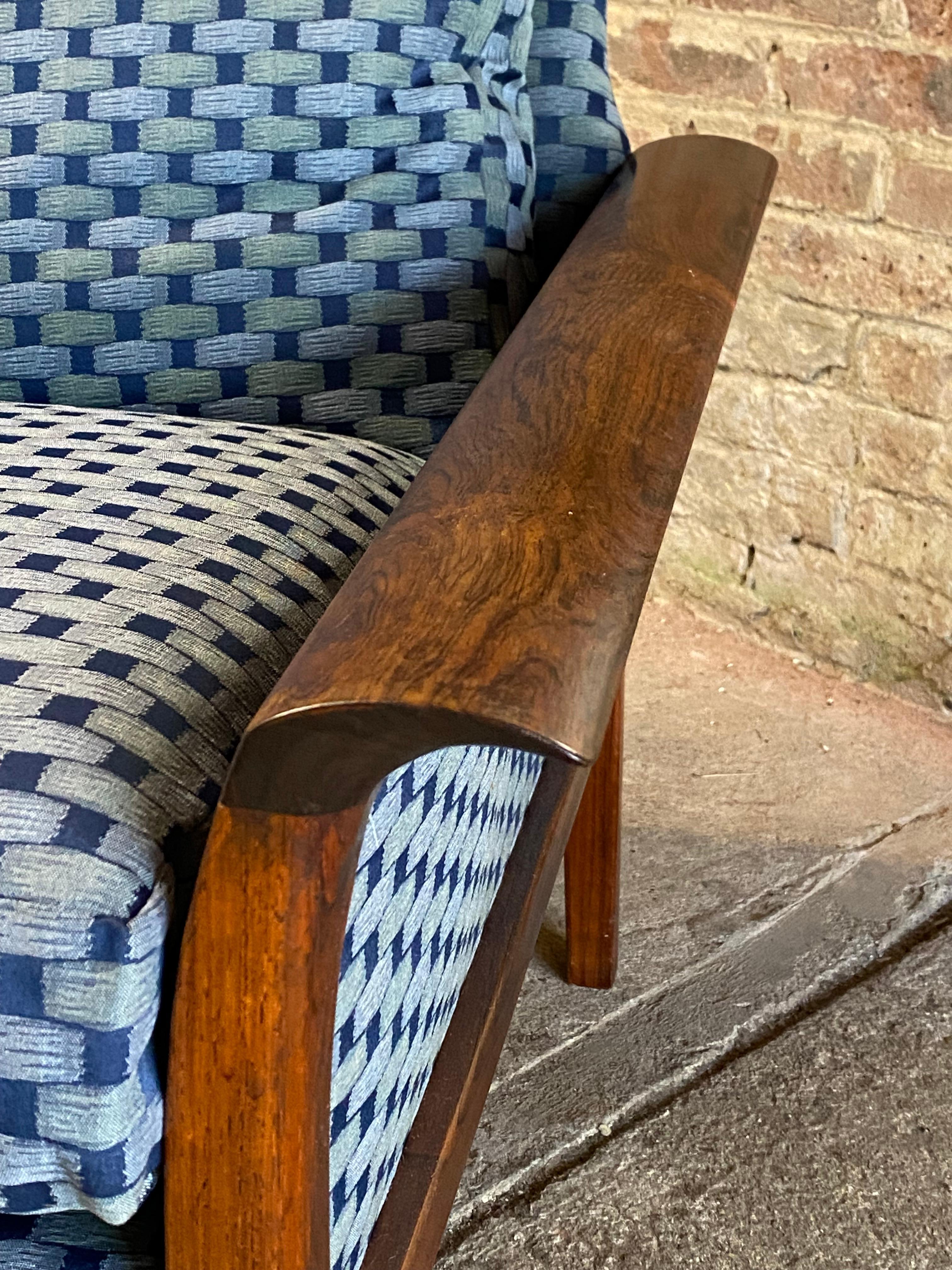 Hans Olsen Danish Modern Upholstered Rosewood Club Chairs, A Pair For Sale 3