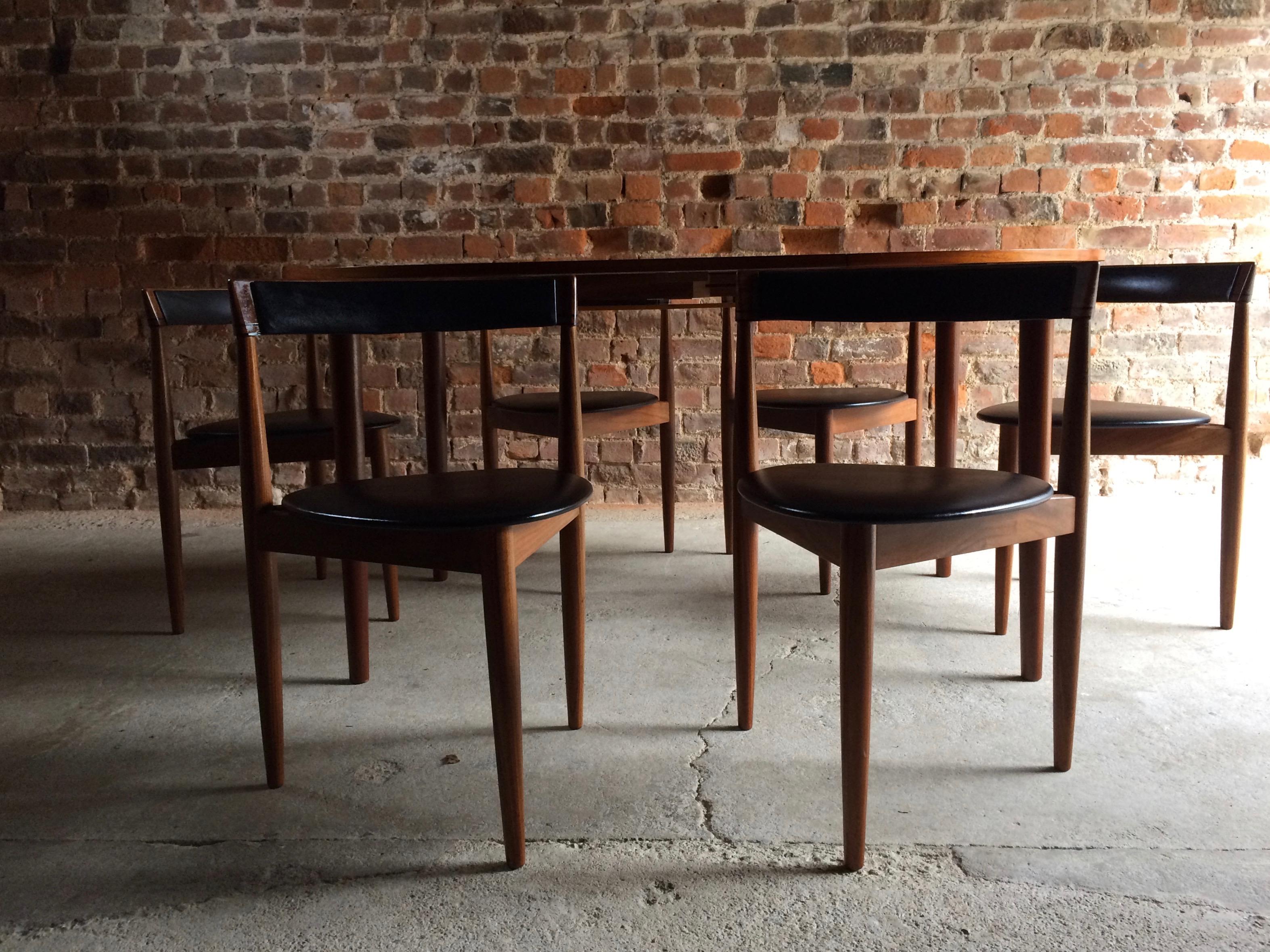 Scandinavian Modern Hans Olsen Dinette Dining Table & 6 Chairs Frem Rojle Danish Midcentury Set of 3
