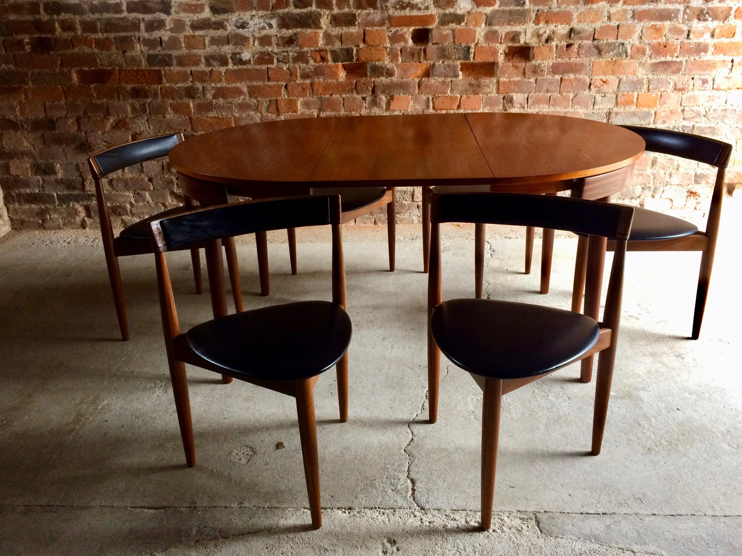 Teak Hans Olsen Dinette Dining Table & 6 Chairs Frem Rojle Danish Midcentury Set of 3