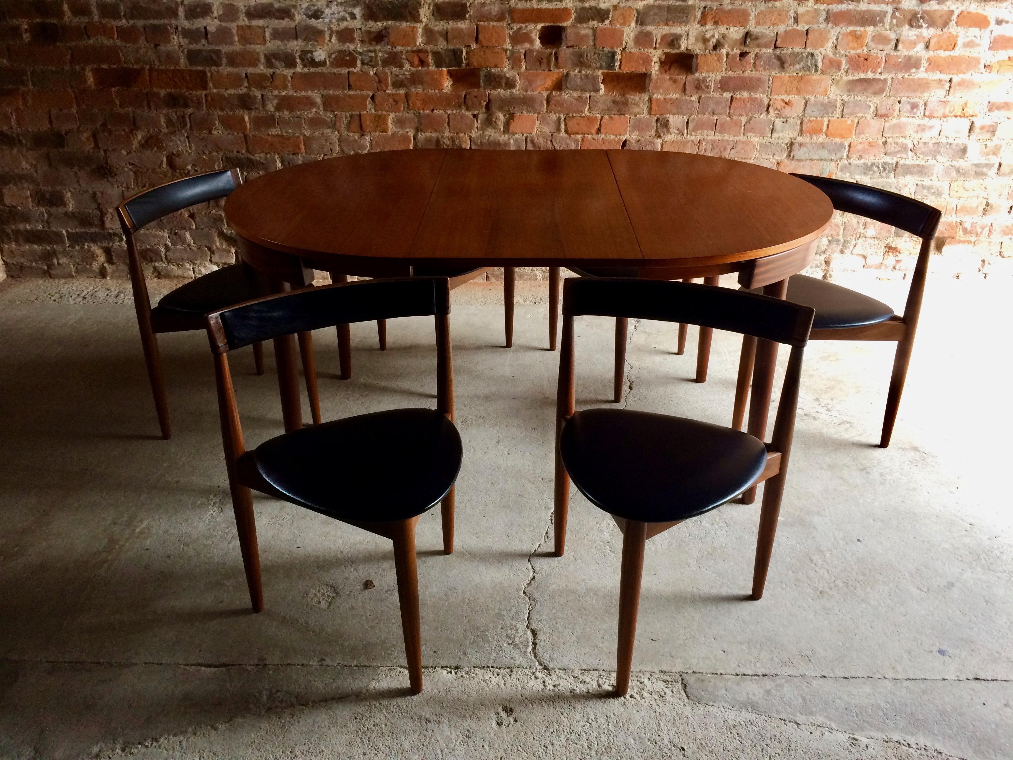 Hans Olsen Dinette Dining Table & 6 Chairs Frem Rojle Danish Midcentury Set of 3 1