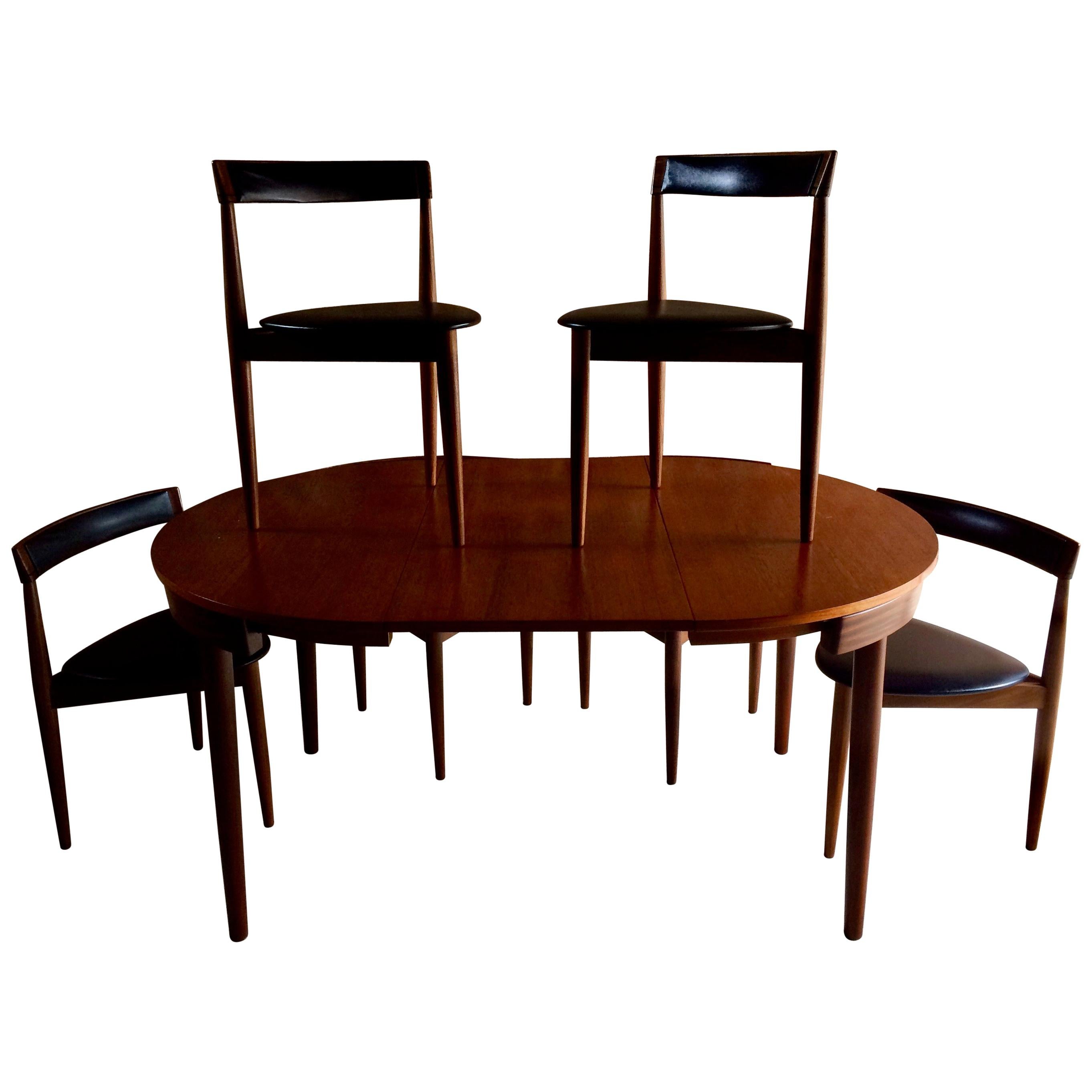 Hans Olsen Dinette Dining Table & 6 Chairs Frem Rojle Danish Midcentury Set of 3