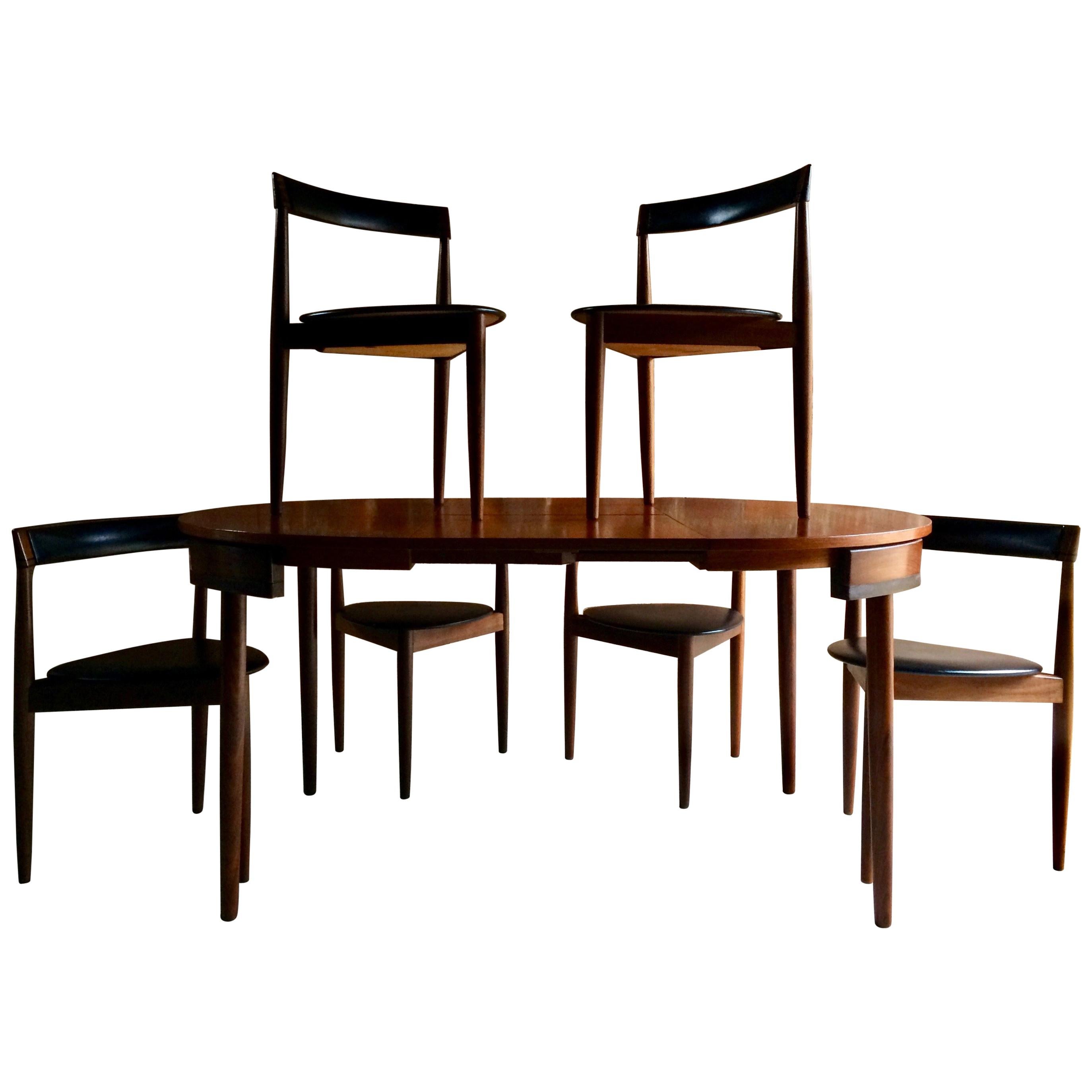 Hans Olsen Dinette Dining Table & 6 Chairs Frem Rojle Danish Midcentury Set Two