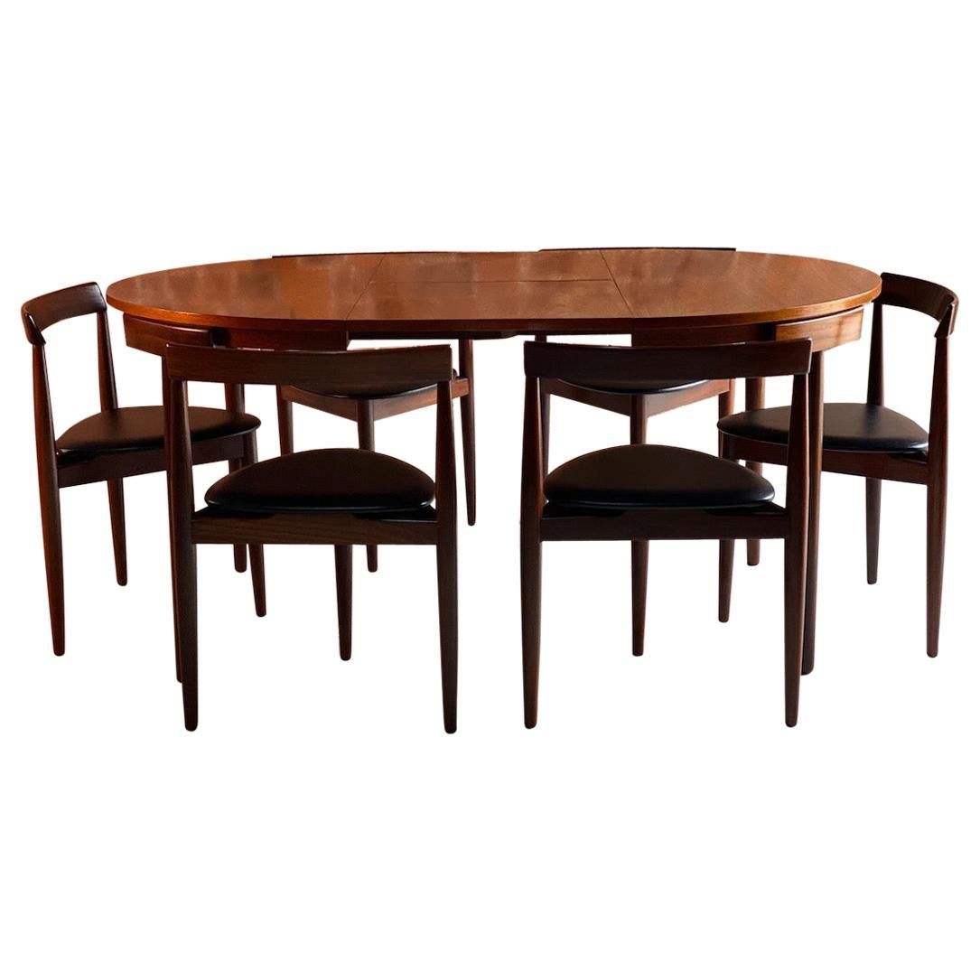 Hans Olsen Dinette Dining Table and 6 Chairs Frem Rojle Danish Midcentury 