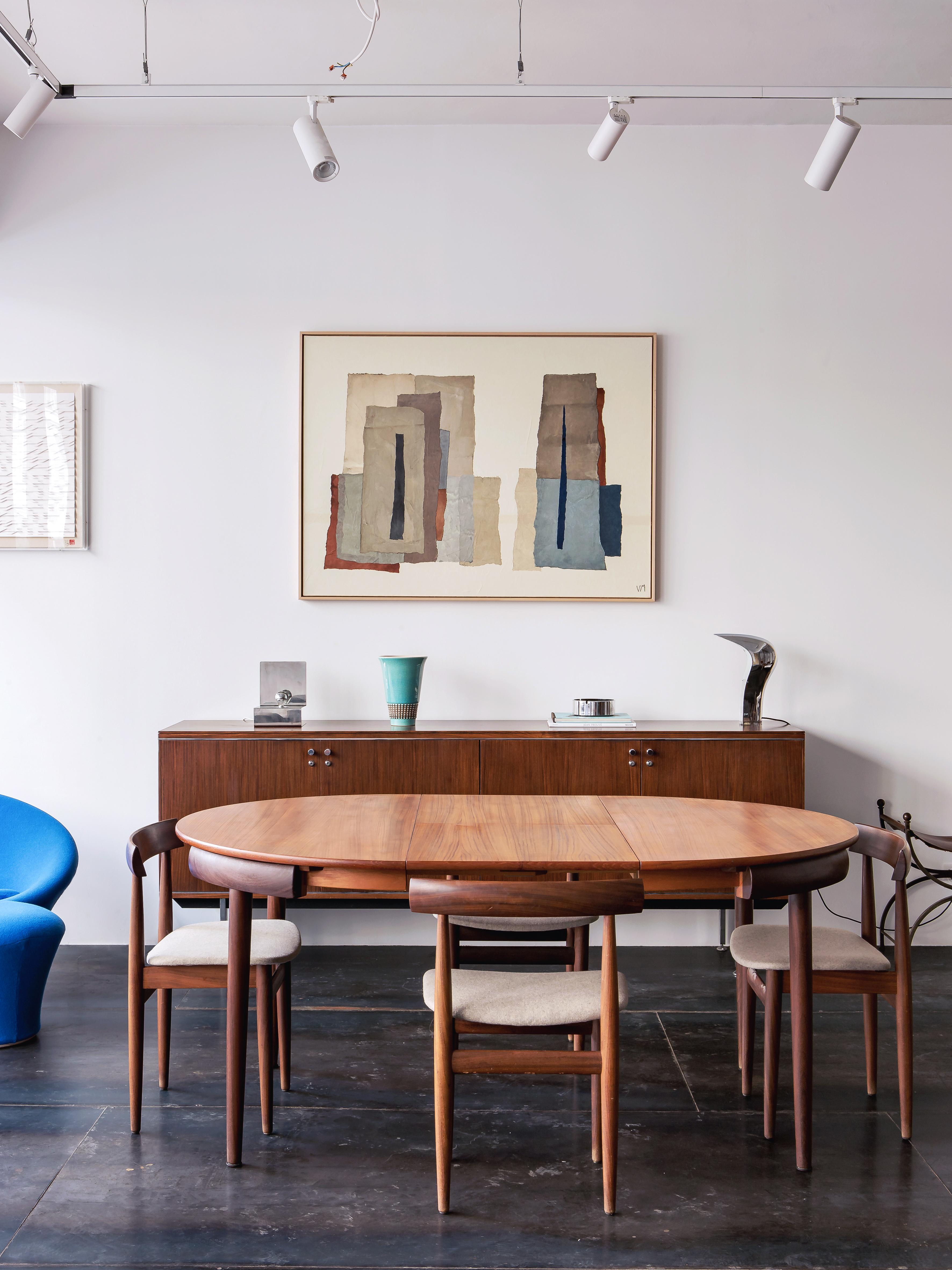 Hans Olsen dining table and chairs, 1960s For Sale at 1stDibs