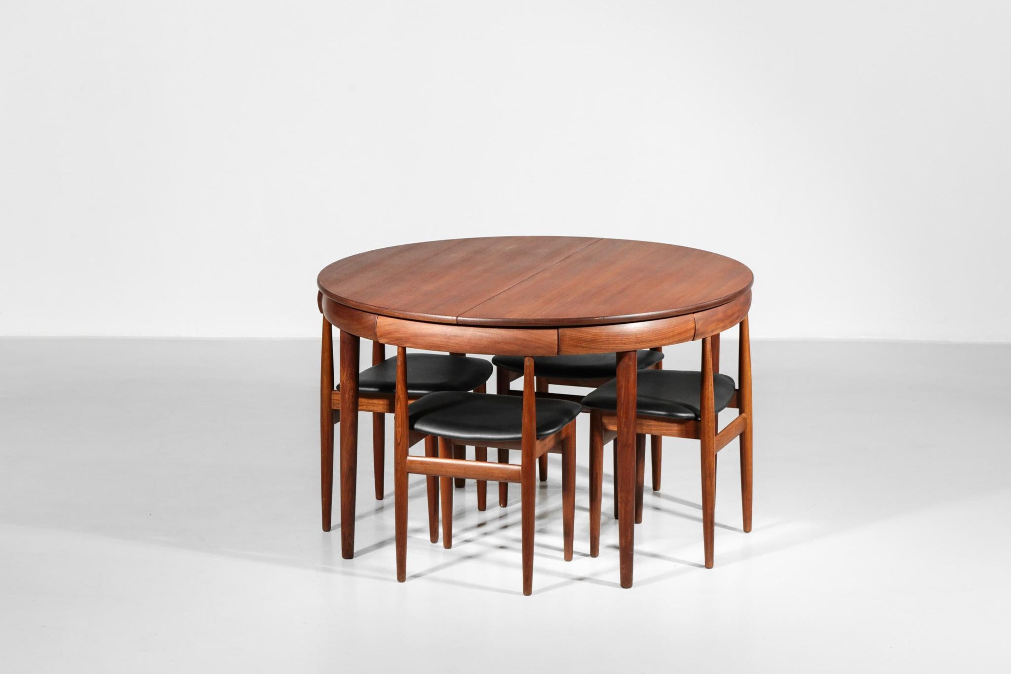 Hans Olsen Dining Table Set in Teak, Danish Design 6