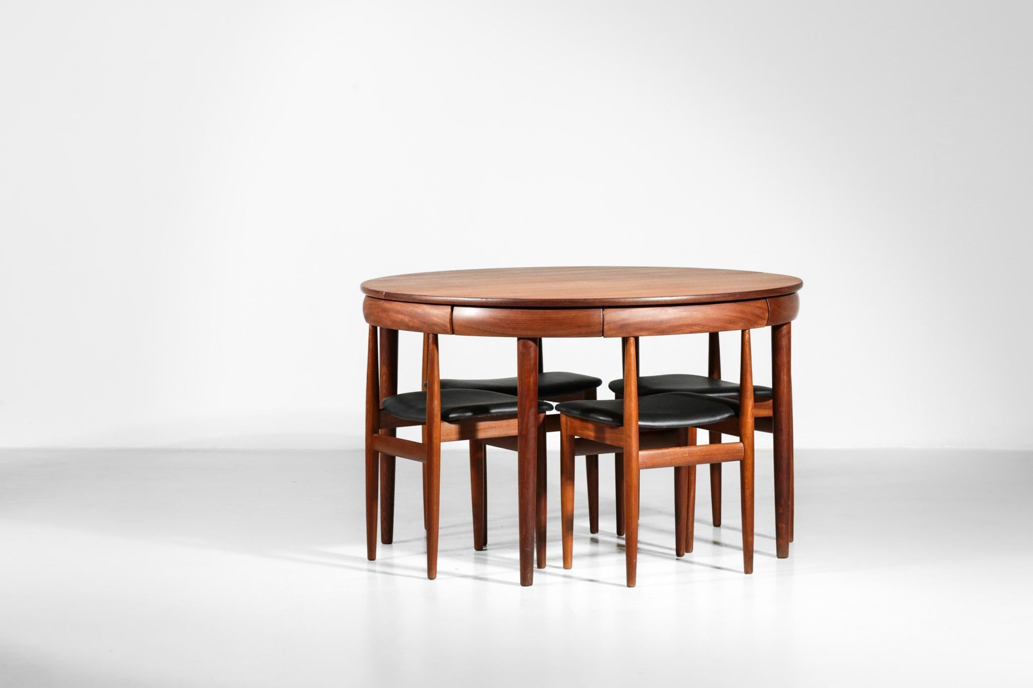 Scandinavian Modern Hans Olsen Dining Table Set in Teak, Danish Design