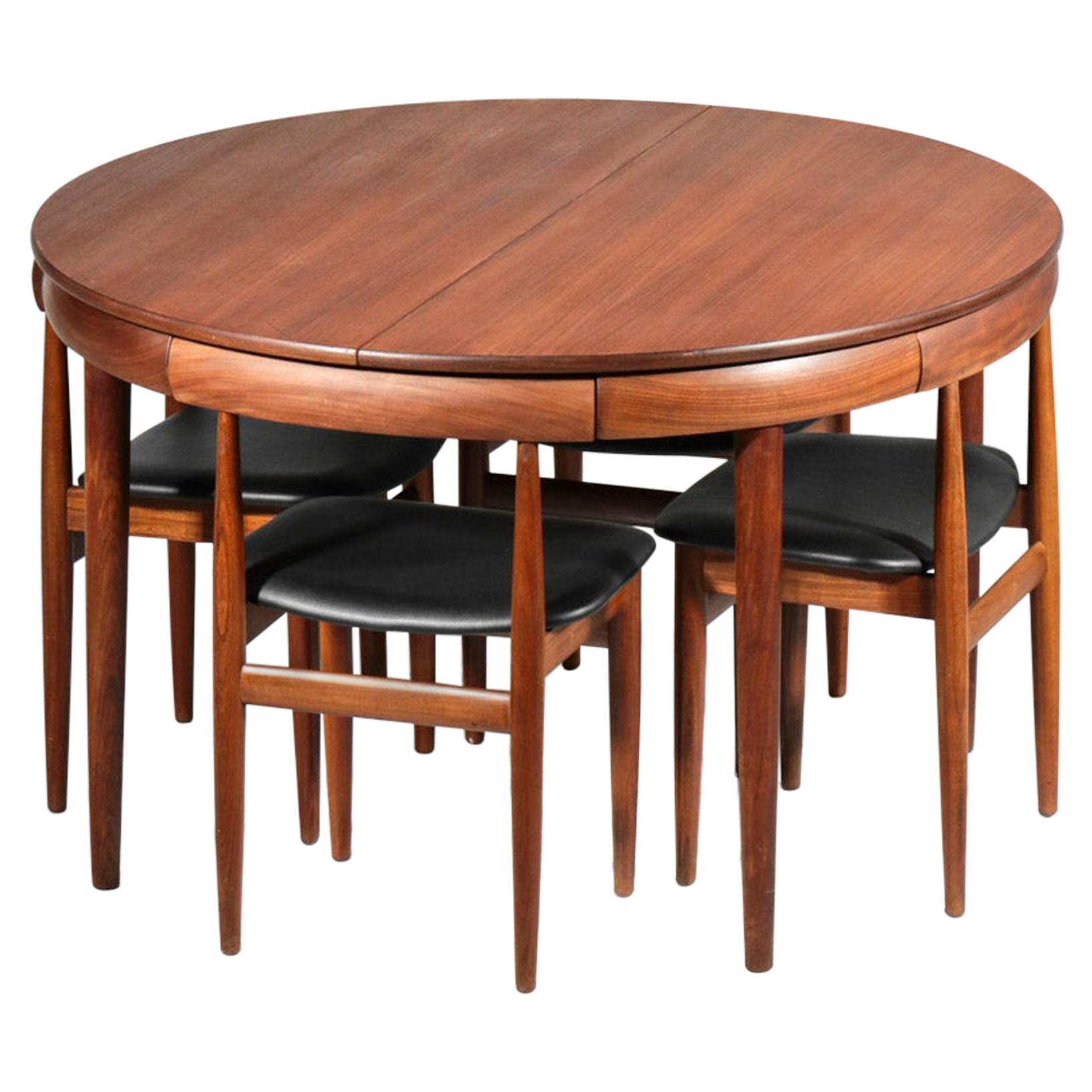 Hans Olsen Dining Table Set in Teak, Danish Design