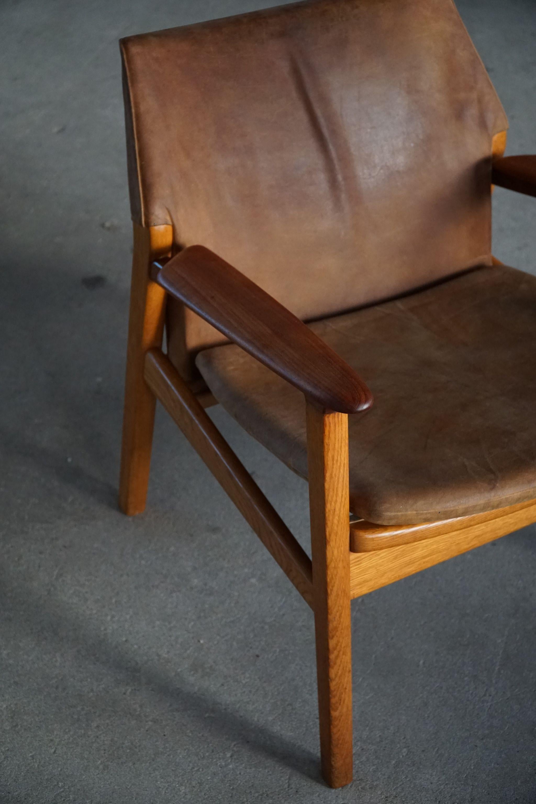 Hans Olsen Easy Chair in Oak, Teak & Suede, by Gärsnäs in Sweden, 1960s 8