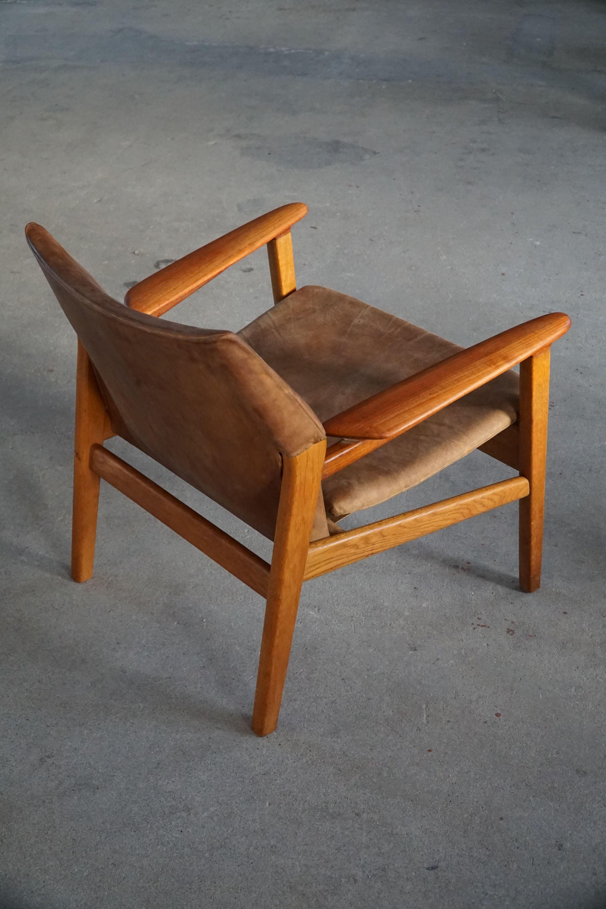 Hans Olsen Easy Chair in Oak, Teak & Suede, by Gärsnäs in Sweden, 1960s 9