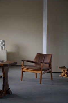 Hans Olsen Easy Chair in Oak, Teak & Suede, by Gärsnäs in Sweden, 1960s