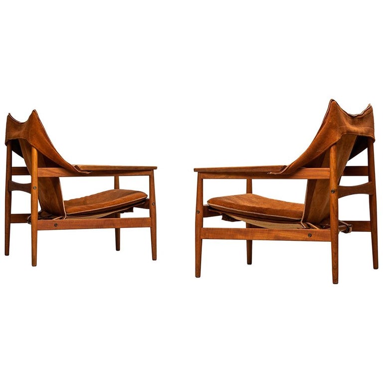 Hans Olsen for Viska Möbler Easy Chairs, 1960s, Offered by Studio Schalling