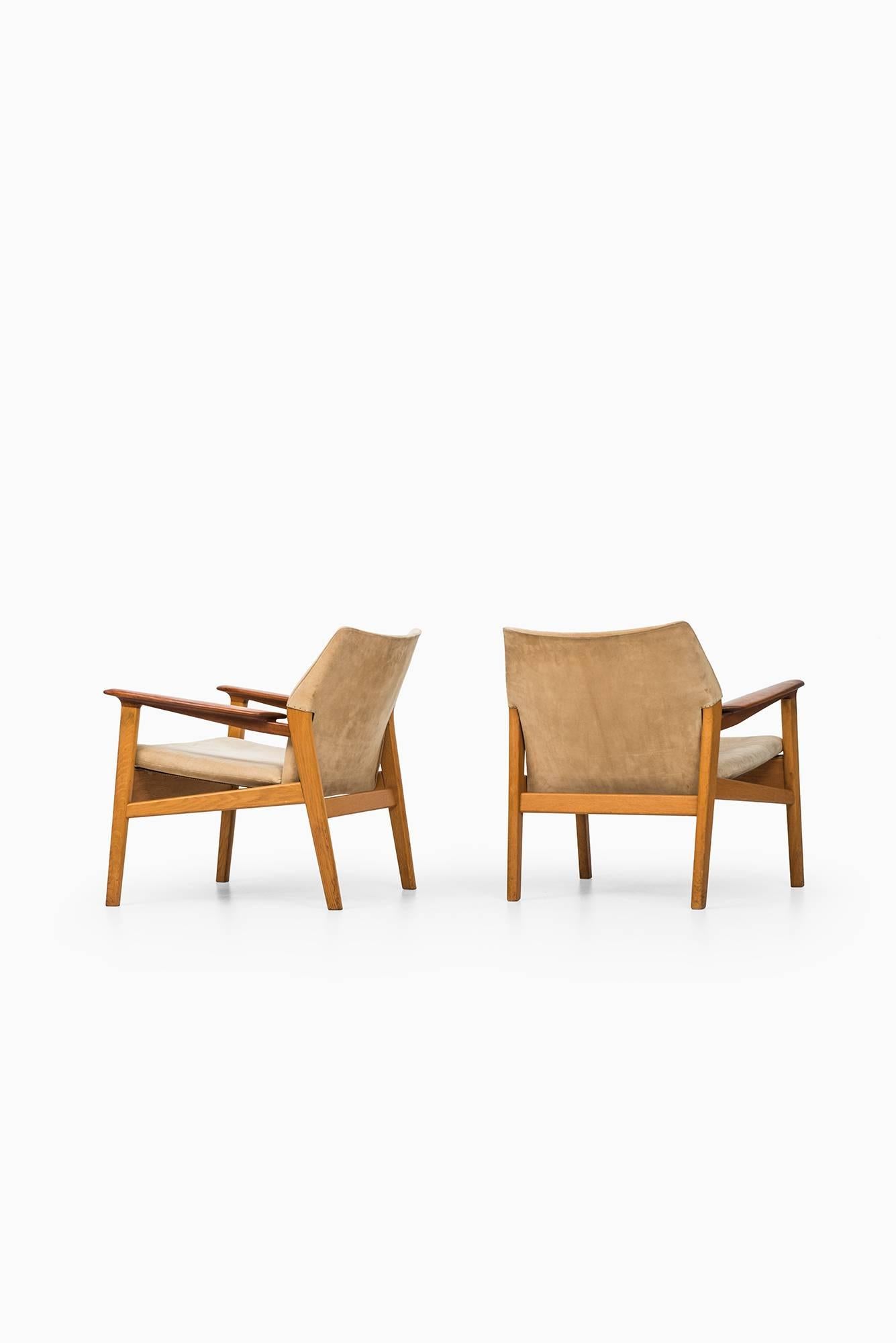 Suede Hans Olsen Easy Chairs Model 9015 by Gärsnäs in Sweden