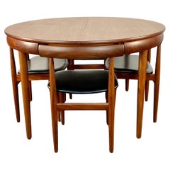 Table ronde extensible avec 4 chaises Hans Olsen