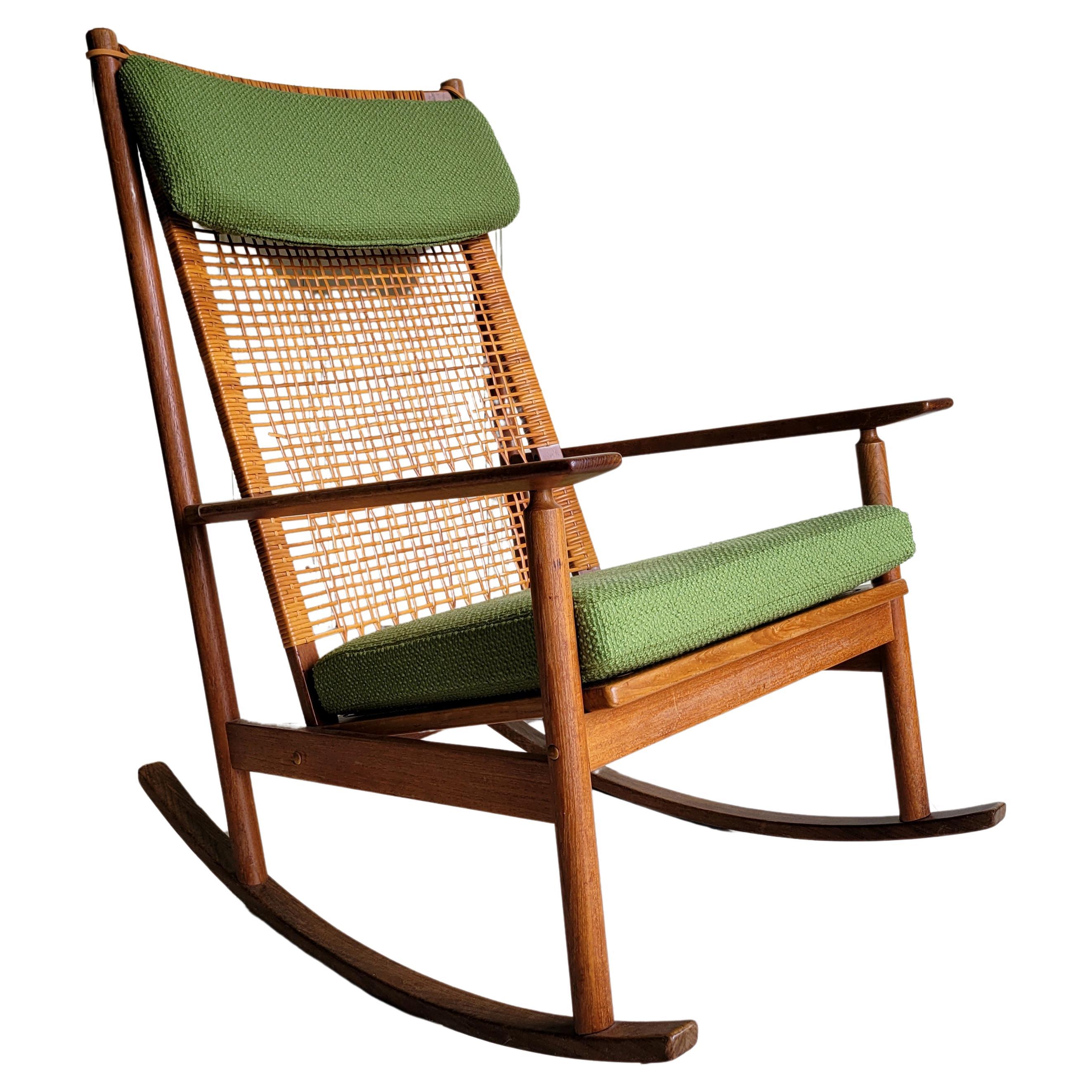 Hans Olsen for DUX Teak Rocking Chair For Sale