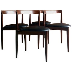 Hans Olsen für Frem Røjle Dinette Teak-Esszimmerstühle Vierer-Set:: um 1960