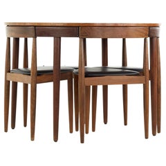 Hans Olsen for Frem Rojle MCM Danish Teak Dining Table with Nesting Chairs, 4