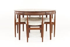 Hans Olsen für Frem Rojle MCM Teakholz-Esstisch mit Nesting-Stühle, 4er-Set