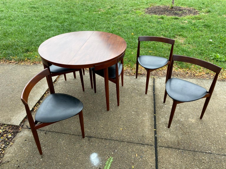 Hans Olsen for Frem Rojle Teak "Roundette" Dining Table and 6 Chairs at