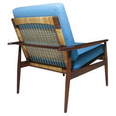 Hans Olsen for Juul Kristensen Mid-century Danish Lounge Chair with Cane Back